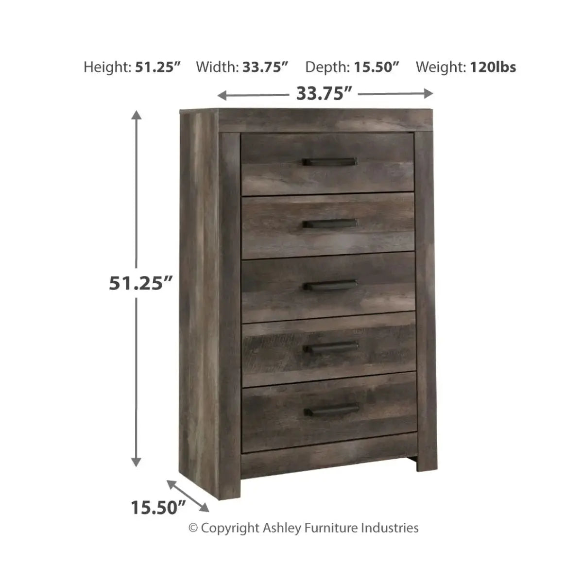 Ashley Wynnlow Chest B440 - Stylish Wooden Storage Cabinet for Bedroom, Living Room & Office - Perfect for Organizing Clothes, Books & Home Decor