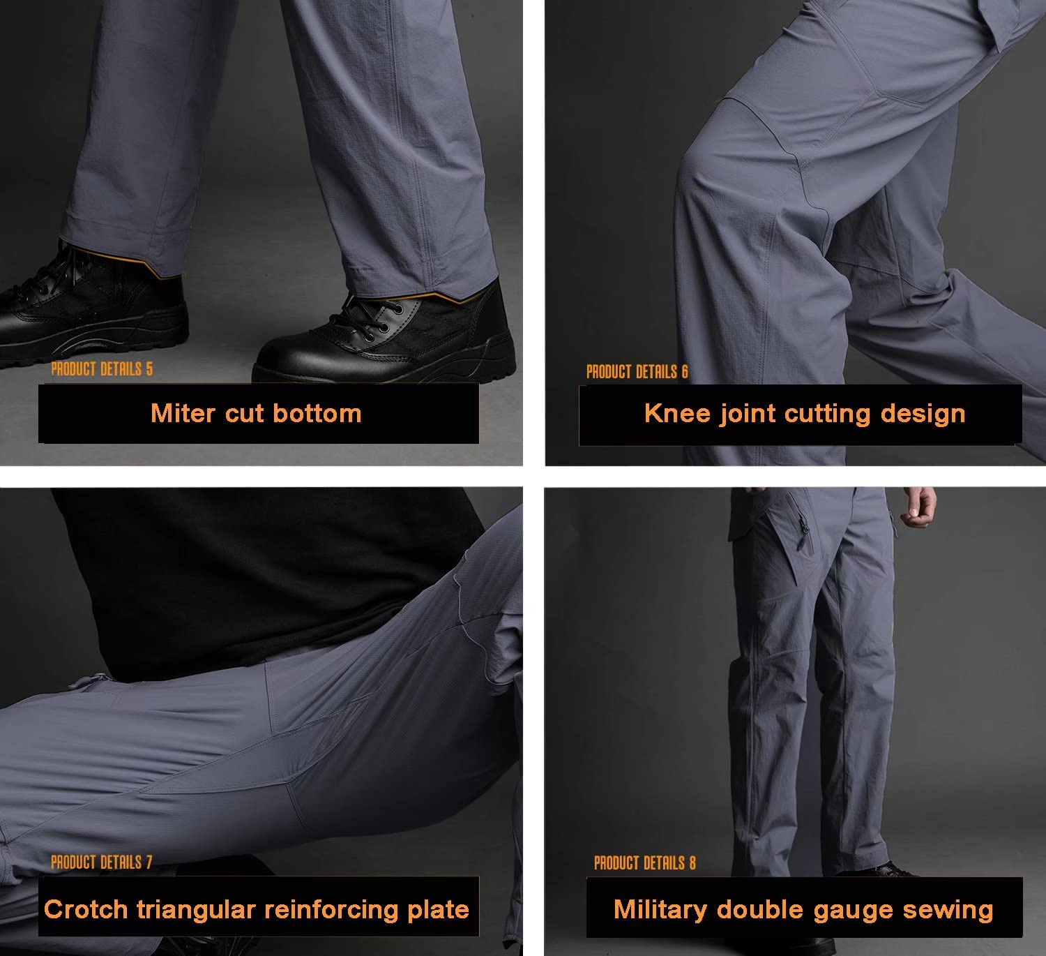 BIYLACLESEN Men's Tactical Ripstop Cargo Pants - Lightweight Quick-Dry Outdoor Military Pants with Multiple Pockets for Hiking, Camping & Adventure Travel