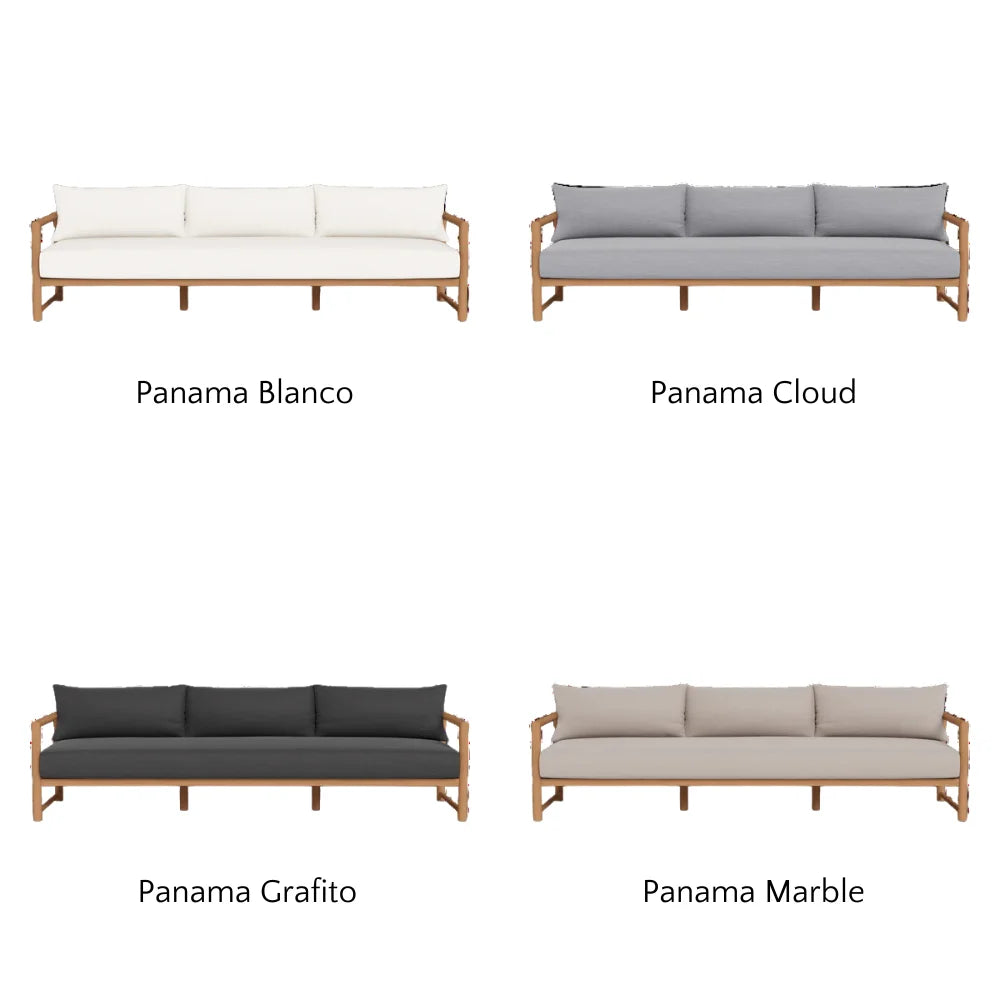 Premium Breeze XL Teak Outdoor 3-Seat Sofa Set - Weather-Resistant Patio Furniture for Garden, Poolside & Backyard Relaxation