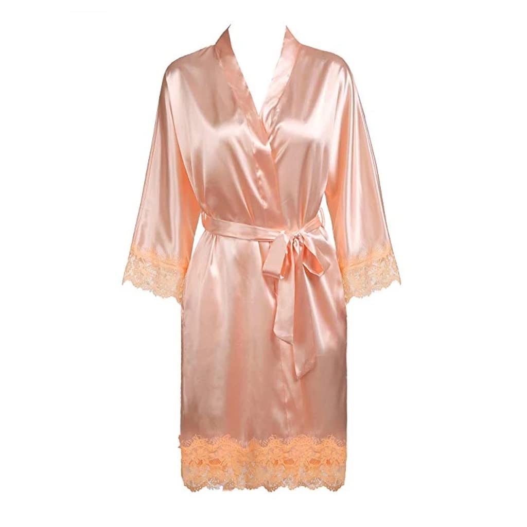 Luxury Women's Lace Satin Robe - Soft Bridal Nightgown & Bathrobe - XXL Size for Bridesmaids & Wedding Party - Perfect for Honeymoon, Spa Days & Relaxing at Home