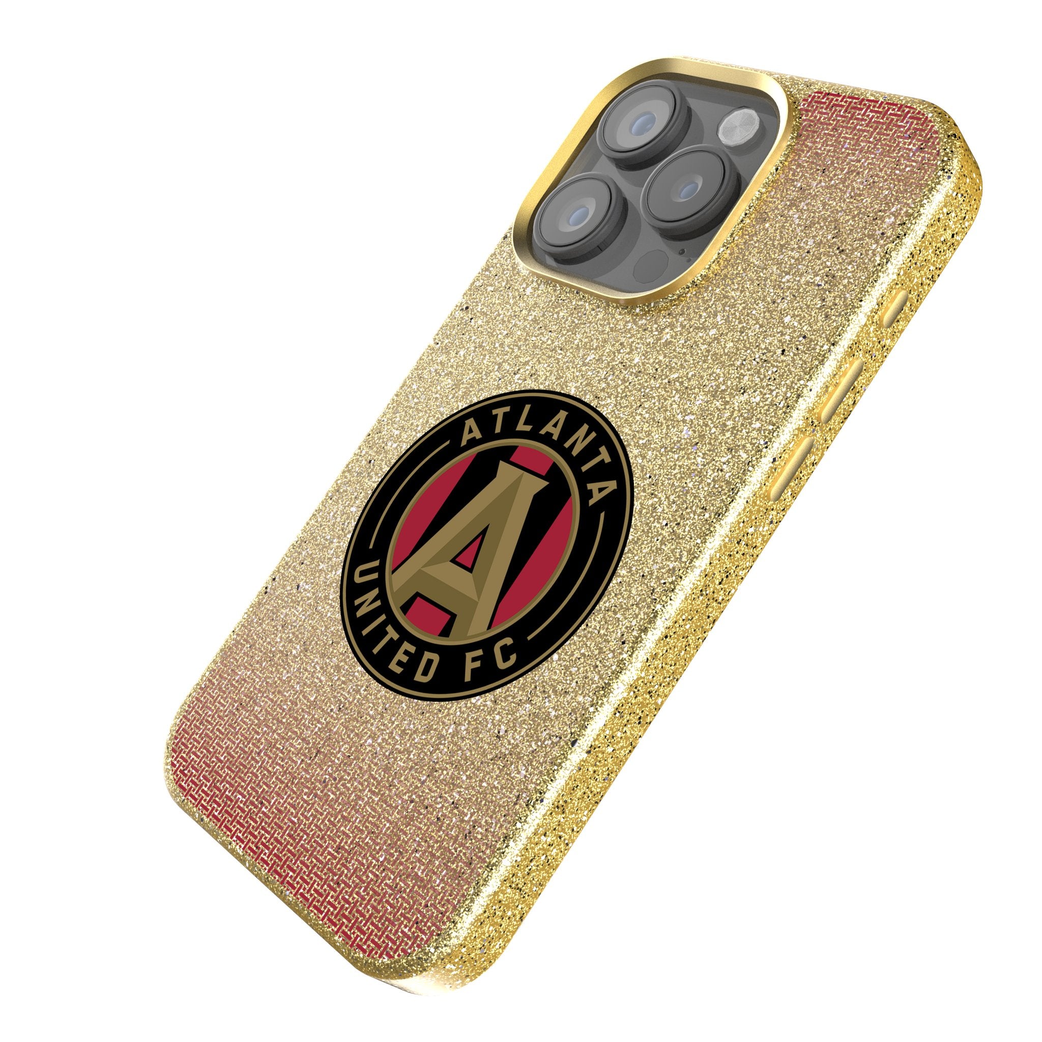 Atlanta United FC Glitter Rhinestone Phone Case for iPhone 14 13 12 11 Pro Max XR - Stylish Soccer Team Design for Fans & Game Day Accessories