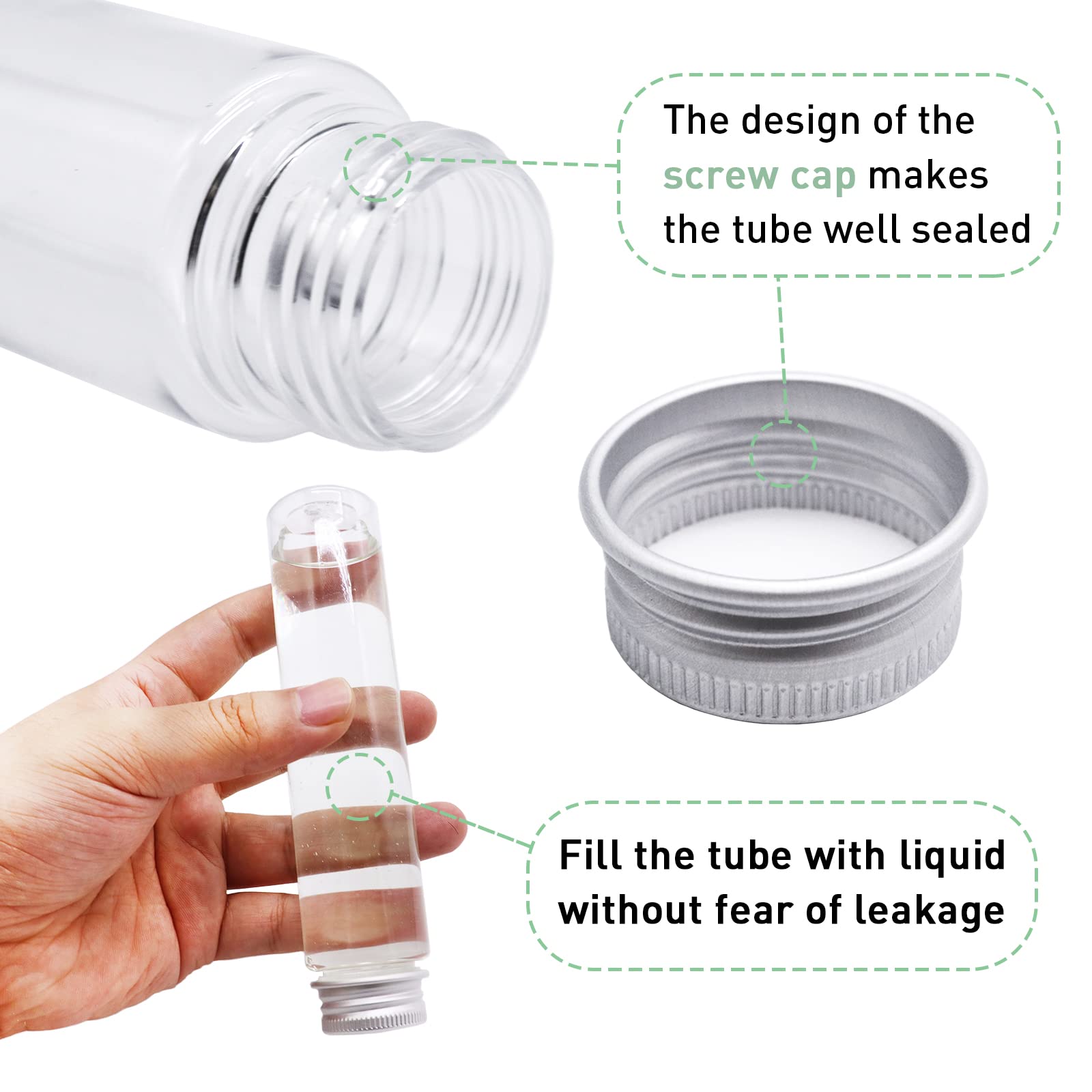 24 Pcs 115ml Clear Plastic Test Tubes with Caps - Flat Bottom Bath Salt Containers for Candy Storage, Gumball Dispensing, Plant Propagation & Jewelry Organizing - Perfect for DIY Crafts, Science Experiments & Party Favors