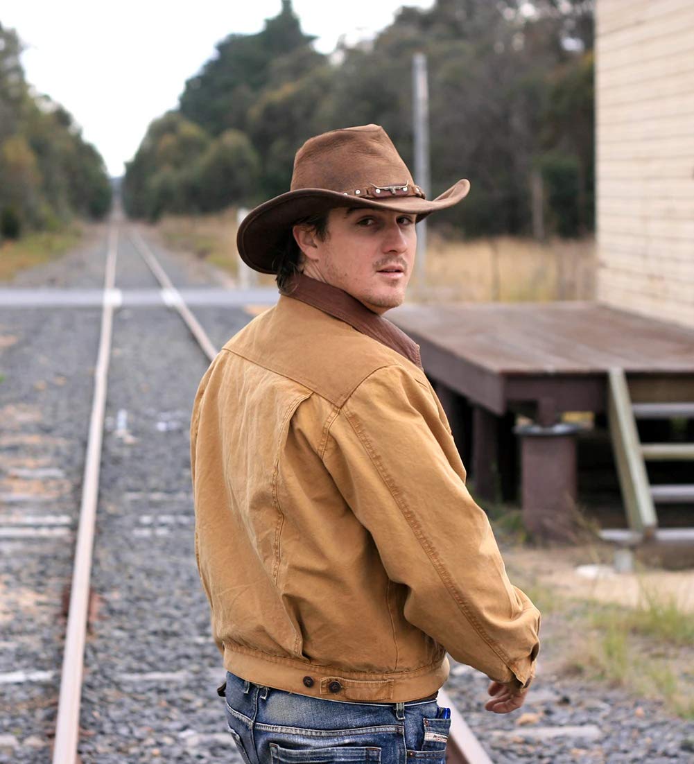 KAKADU Brumby Shapeable Leather Hat - Adjustable Outback Style for Men & Women - Perfect for Hiking, Camping, and Outdoor Adventures