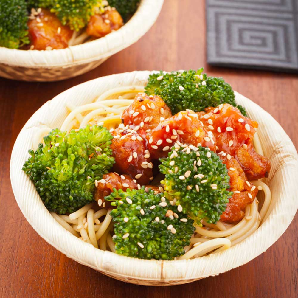 50 Pack 7 oz Round Natural Bamboo Bowls & 100 Pack 3.5