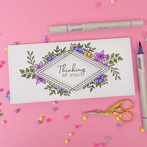 Hunkydory A6 Stamp Set - Florals & Frames for Card Making & Scrapbooking - FTLS607 - Perfect for DIY Greeting Cards, Wedding Invitations & Craft Projects