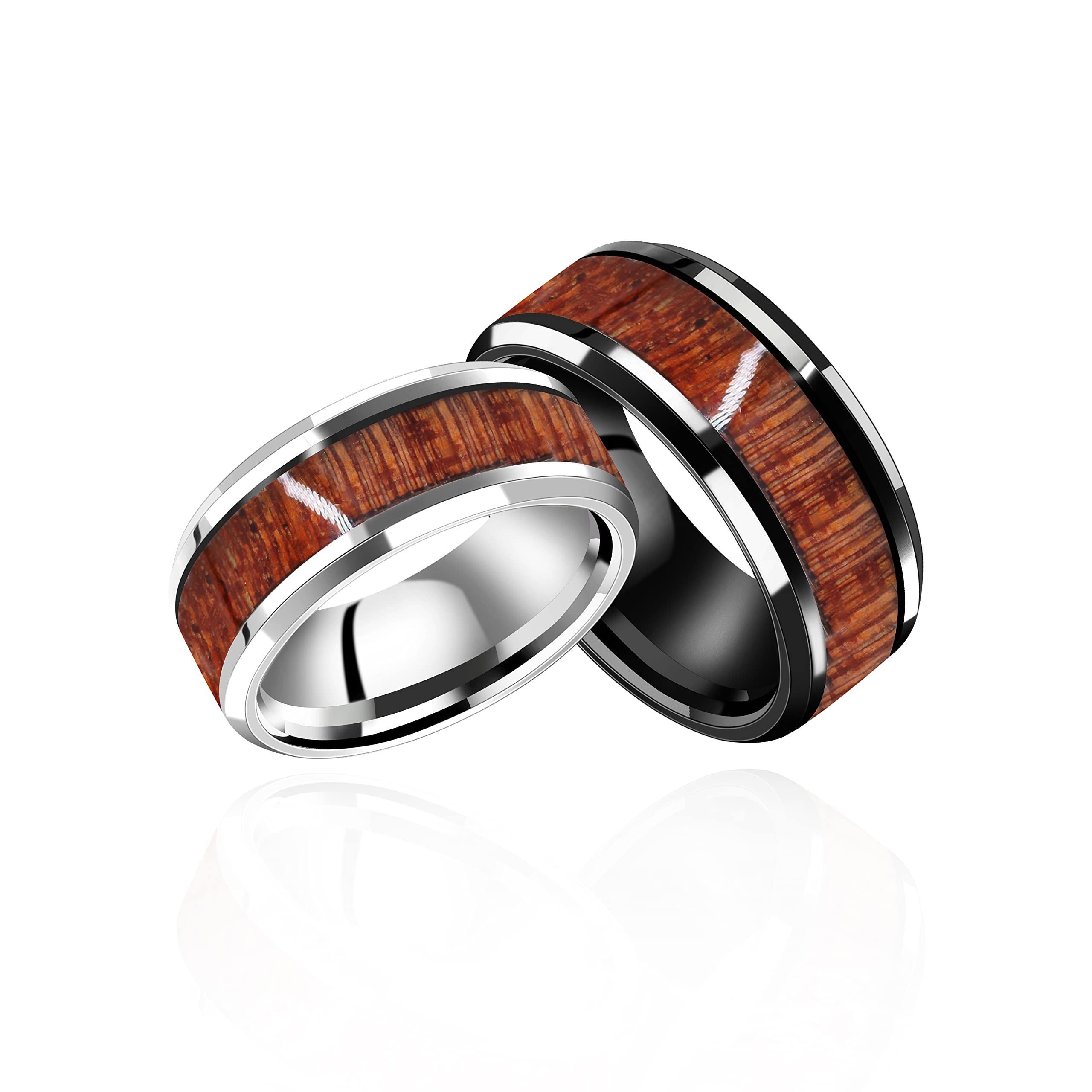 Uloveido Titanium & Stainless Steel Couple Wedding Bands - Engravable Matching Engagement Rings for Him & Her (Y552) - Perfect for Anniversaries, Proposals & Romantic Gifts
