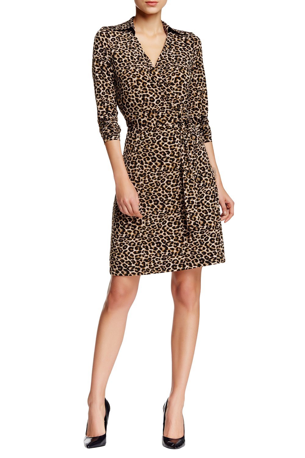 VERTIGO PARIS Women's Printed Long Sleeve Wrap Dress - Floral Pattern Casual & Office Wear - Perfect for Spring, Summer, Work, Party & Date Night