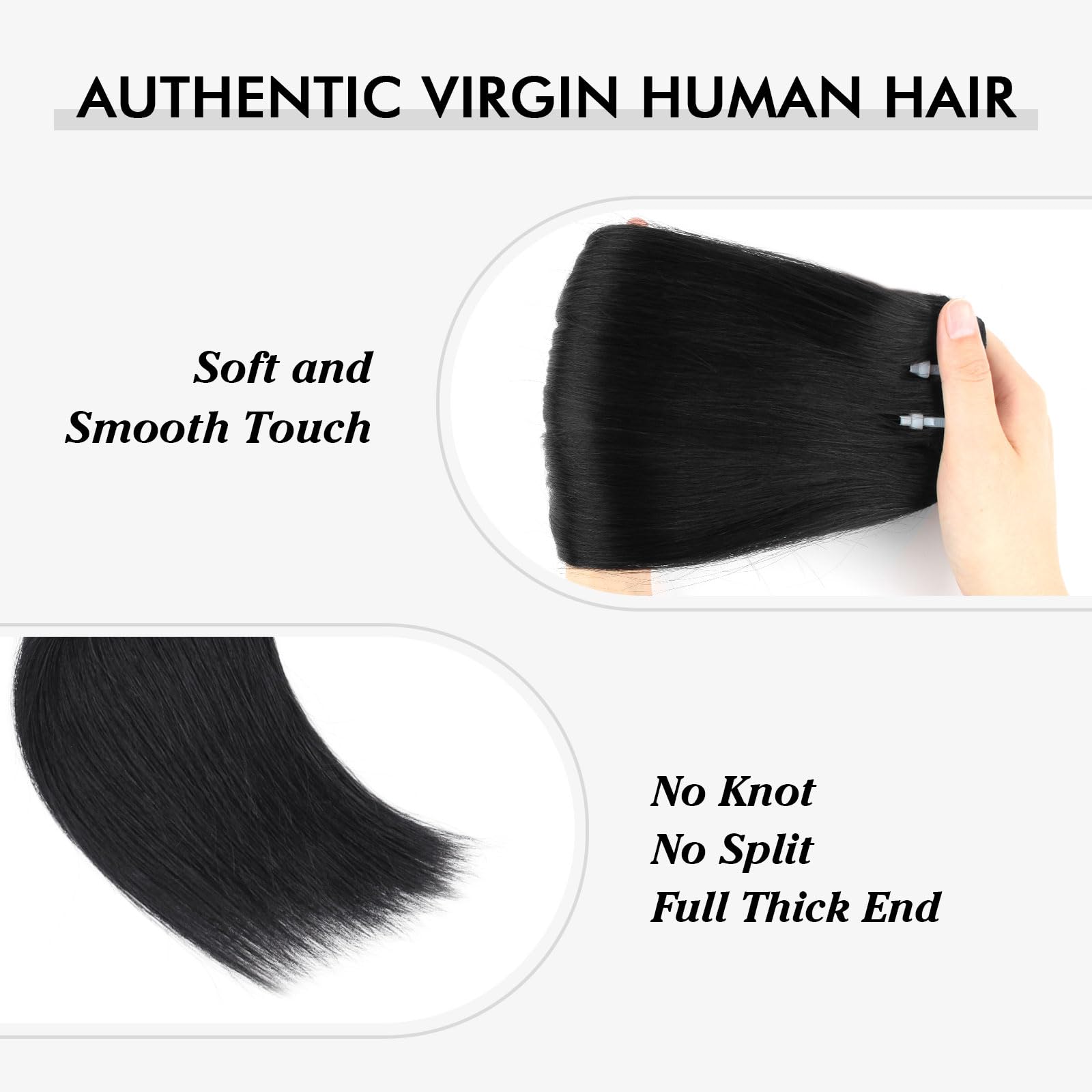 Premium 9A Grade Jet Black Virgin Human Hair Extensions - 18 Inch Clip-In 7-Piece Set (120g, 18 Clips) for Thick & Full Volume - Perfect for Styling, Parties & Everyday Glam