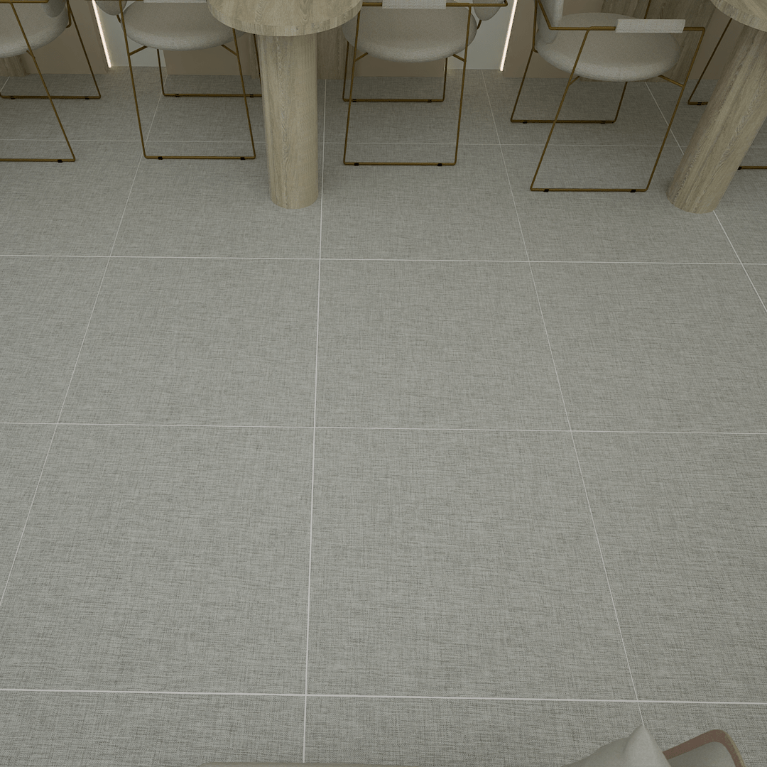 24x24 Inch Crossweave Heather Grey Matte Rectified Porcelain Tile - Perfect for Bathroom Floors, Kitchen Backsplashes & Modern Interior Design