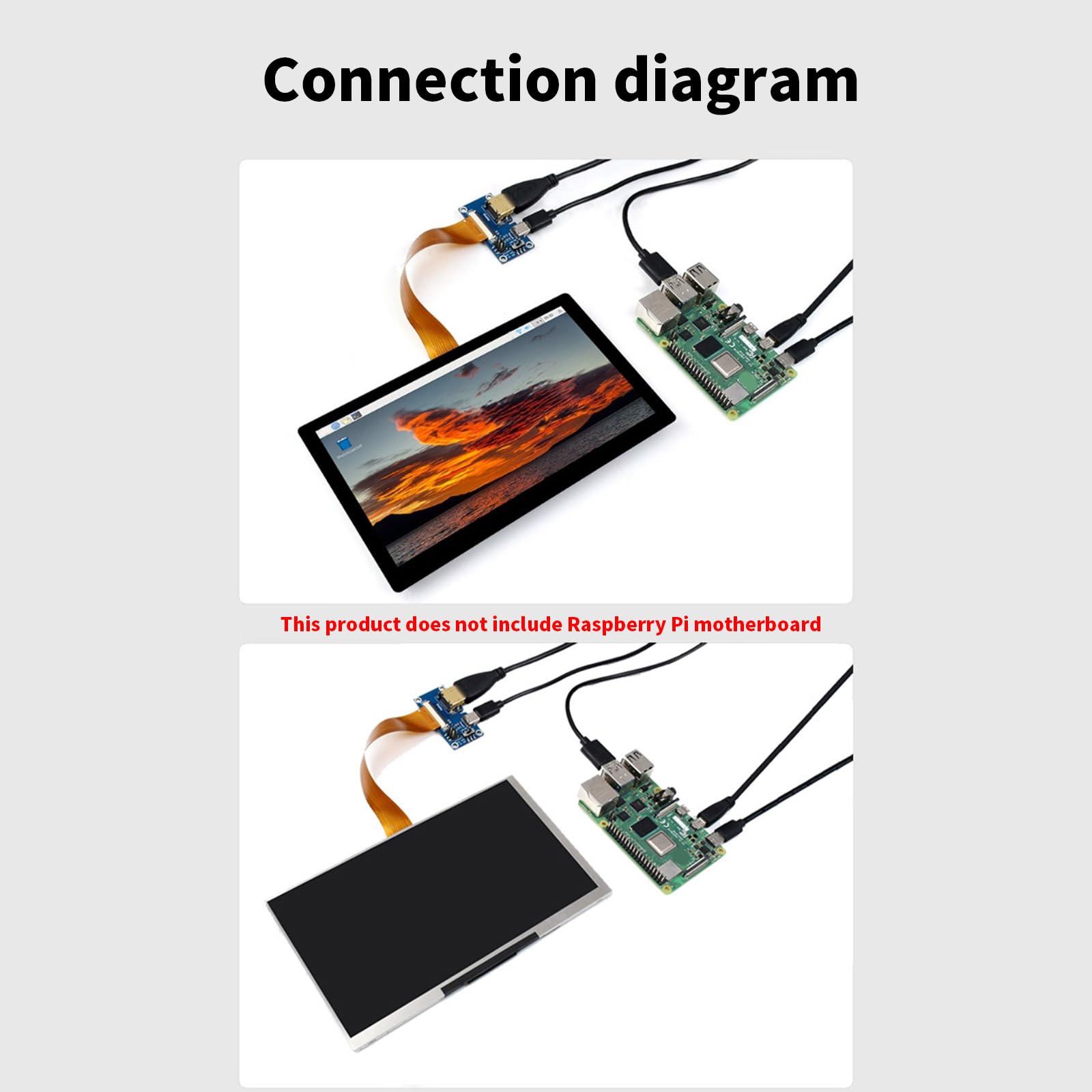 7-inch Capacitive Touch Screen Display for Raspberry Pi 5B/4B/3B+ - IPS/QLED HD HDMI-Compatible Thin Monitor for DIY Electronics Projects | Perfect for Smart Home Displays, Retro Gaming Consoles & IoT Prototyping