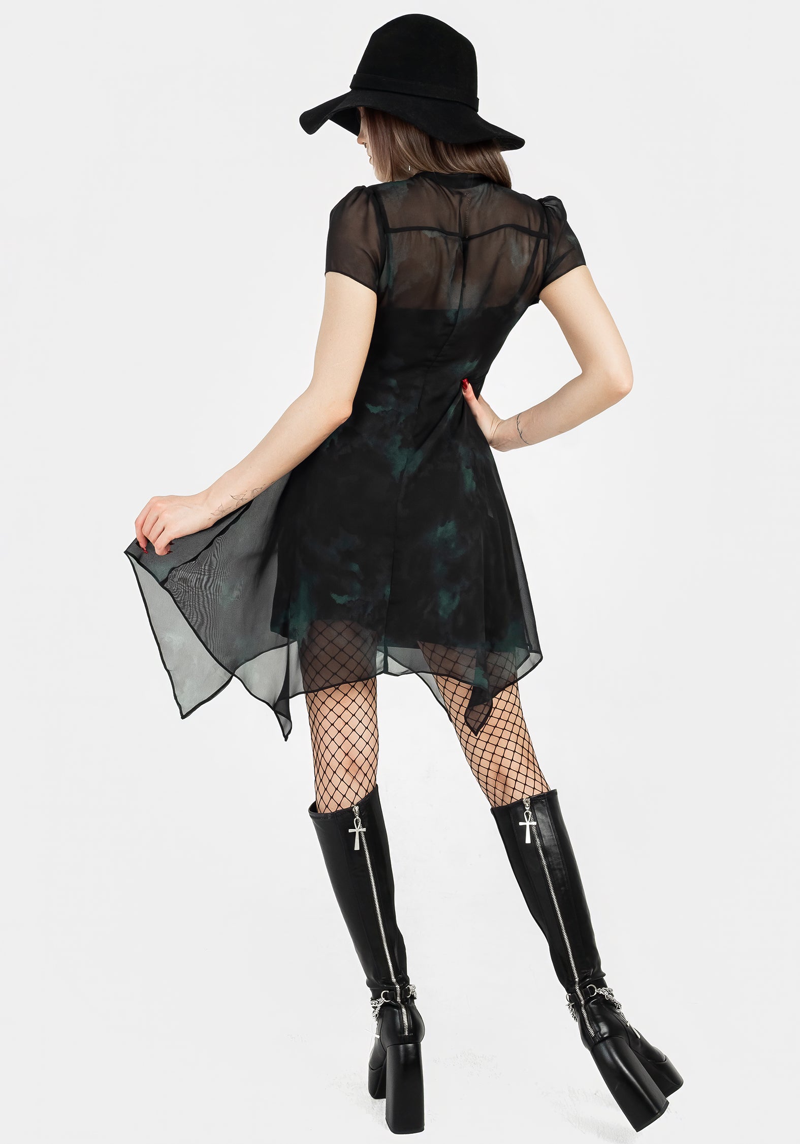 Elegant Lichen Chiffon Mini Shirt Dress for Women - Summer Casual Flowy Short Sleeve Party Outfit - Perfect for Beach, Date Night & Office Wear
