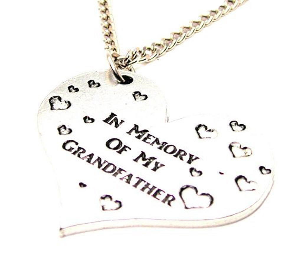 Memorial Pewter Charm Necklace for Grandfather - 18