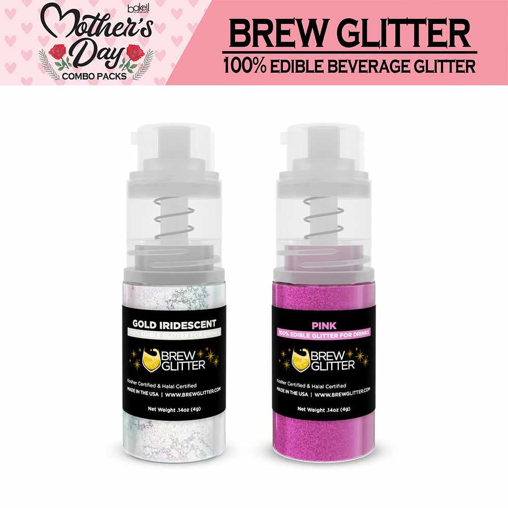 Glitter Spray for Drinks - Mother's Day Decorating Kit with Hugs & Love Theme | Perfect for Party Cocktails, Milkshakes & Holiday Celebrations
