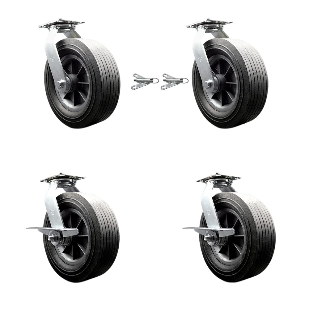Greenlee GMX Cart Caster Set MA6065 - Heavy Duty Replacement Casters for Material Carts - 2 Swivel Casters with Bolt-On Locks & 2 Swivel Casters with Brakes - 4-Piece Set by Service Caster - Ideal for Workshop, Garage, and Industrial Equipment Mobility