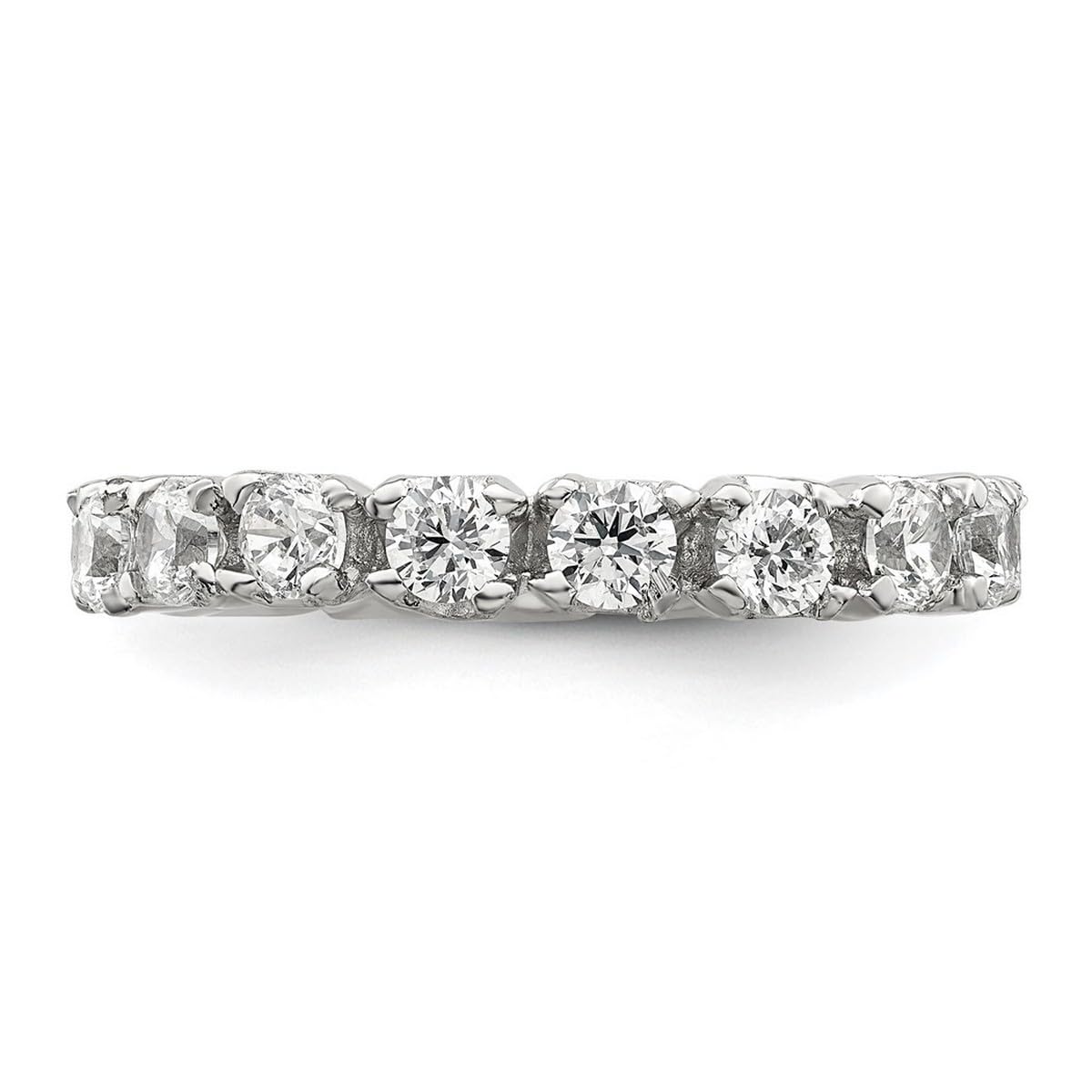 925 Sterling Silver Cubic Zirconia Eternity Ring for Women - Solid Polished CZ Simulated Diamond Wedding Band, Anniversary Gift, Promise Ring for Her (Perfect for Engagements, Valentine's Day & Special Occasions)