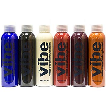 Voda Zombie 6 Pack Water Based Airbrush Makeup - Professional European Body Art Paint (1oz Bottles) for Halloween, Cosplay & Special FX Makeup