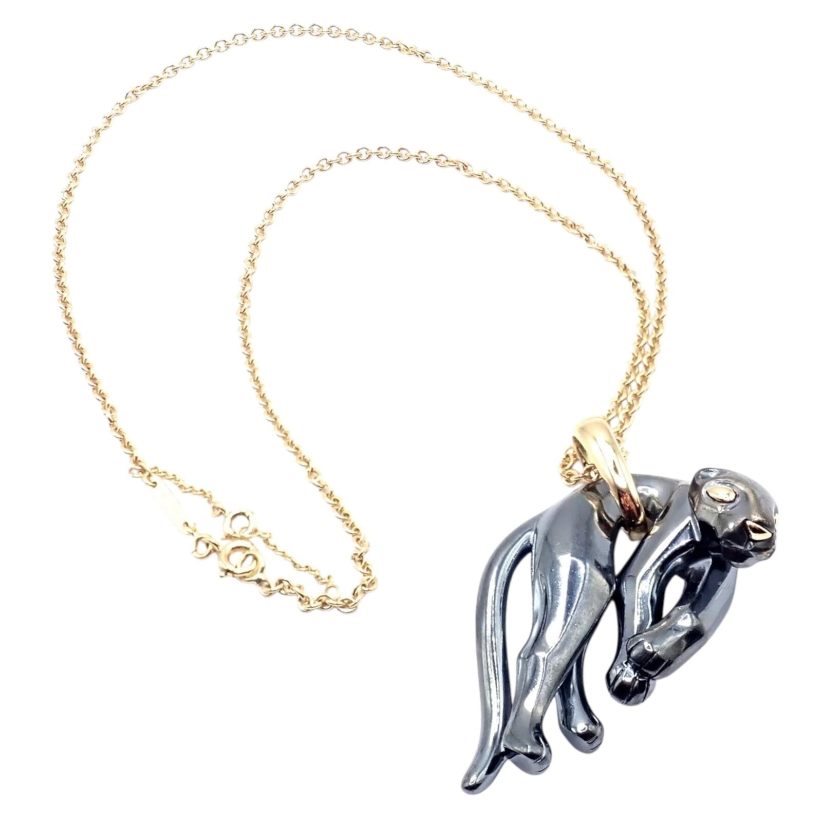 Authentic Cartier Panthere de Cartier 18k Yellow Gold & Silverium Necklace - Luxury Jewelry for Women, Perfect for Weddings & Special Occasions
