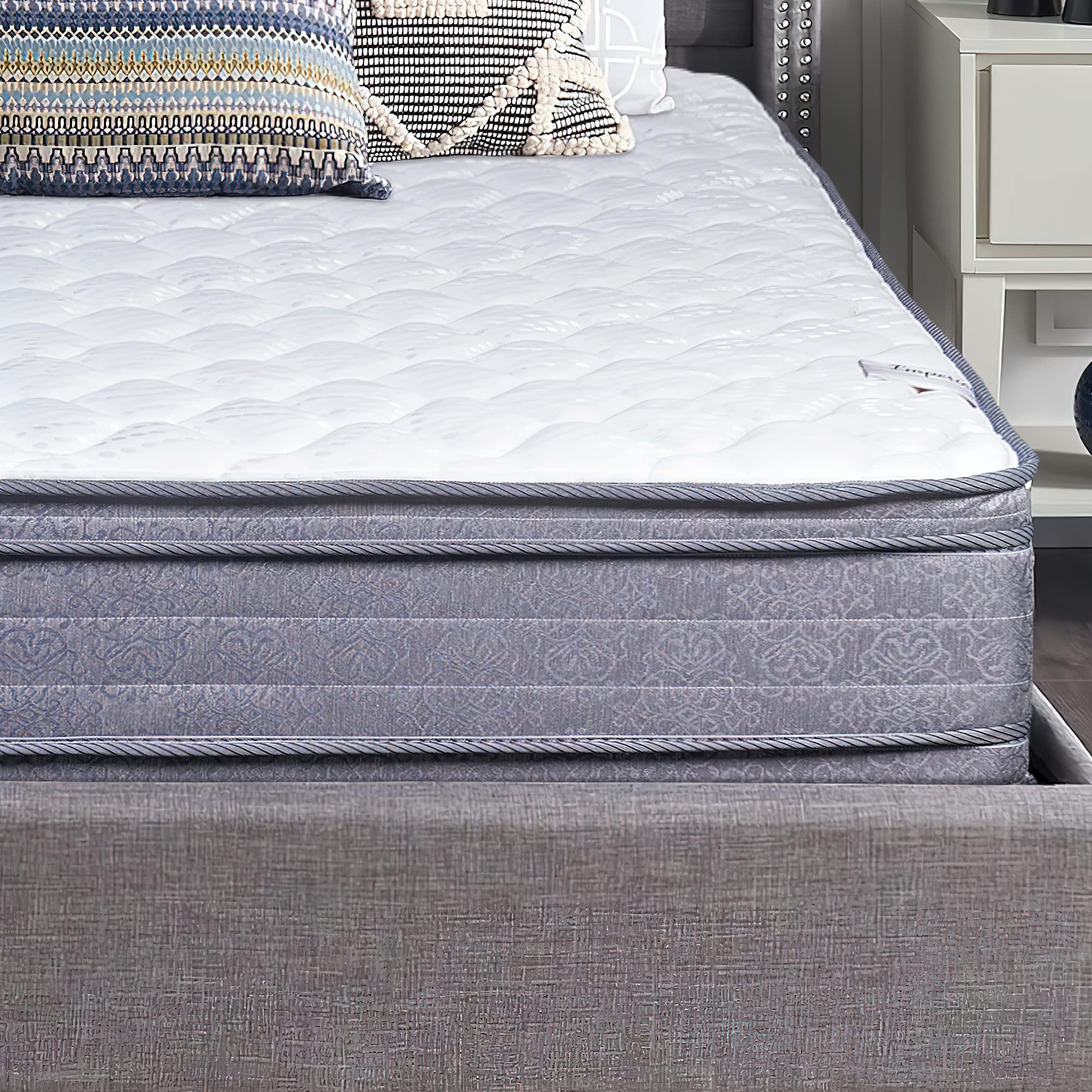 Treaton 12-Inch Hybrid Euro Top Mattress - Medium Plush, Double-Sided, Foam Encased for Back Pain Relief & Better Sleep - Twin Size | Perfect for Guest Rooms, Dormitories & Small Bedrooms