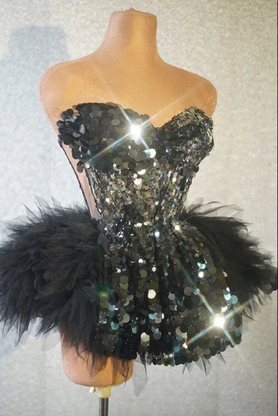 Elegant Black Sequin Party Dress for Women - Sparkling Birthday & Performance Outfit - Perfect for Evening Events, Prom, and Special Occasions