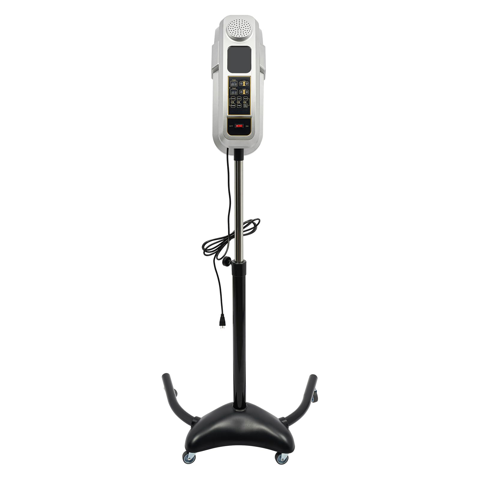 Professional Salon Hair Dryer with Adjustable Temperature & Timer - Hooded Hair Dryer on Wheels for Salon, Spa & Home Use - Silver | Perfect for Hair Coloring, Styling & Drying at Hairdressing Stations