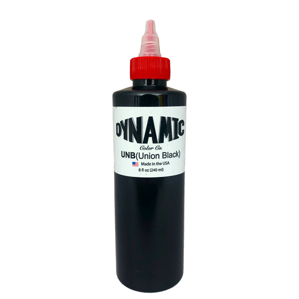 Premium Dynamic Union Black Tattoo Ink - 8oz Bottle for Professional Artists | Long-Lasting, Vibrant Pigment | Ideal for Tattoo Shops, Body Art & Permanent Makeup