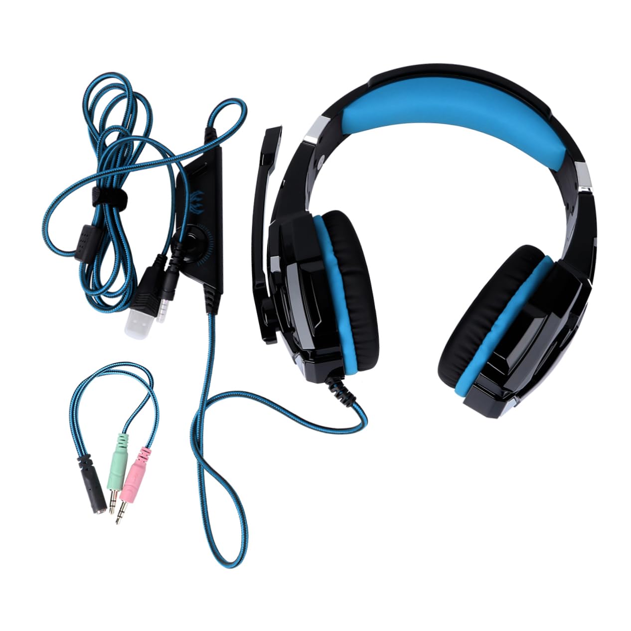 Veemoon Gaming Headset with 3.5mm Wired Connection - Light-Up LED Headphones for PS4, Xbox & PC - Comfortable Over-Ear Design for Long Gaming Sessions