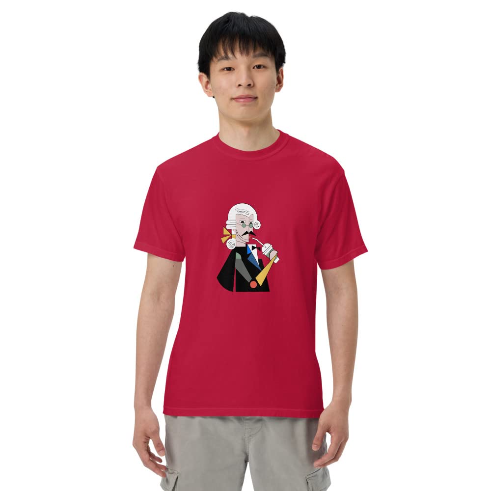 Funny Mozart Graphic T-Shirt for Men | Vintage-Inspired Garment-Dyed Cotton Tee | Unique Gift for Him | Perfect for Casual Wear, Music Lovers & Concert Outfits