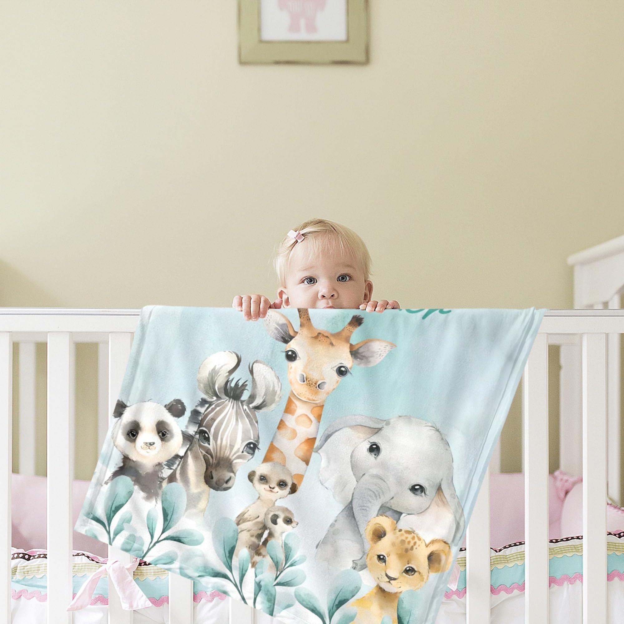 Personalized Baby Blanket for Boys - Custom Name Embroidered Soft Blanket for Newborns & Toddlers - Perfect for Nursery, Gift, and Photo Shoots