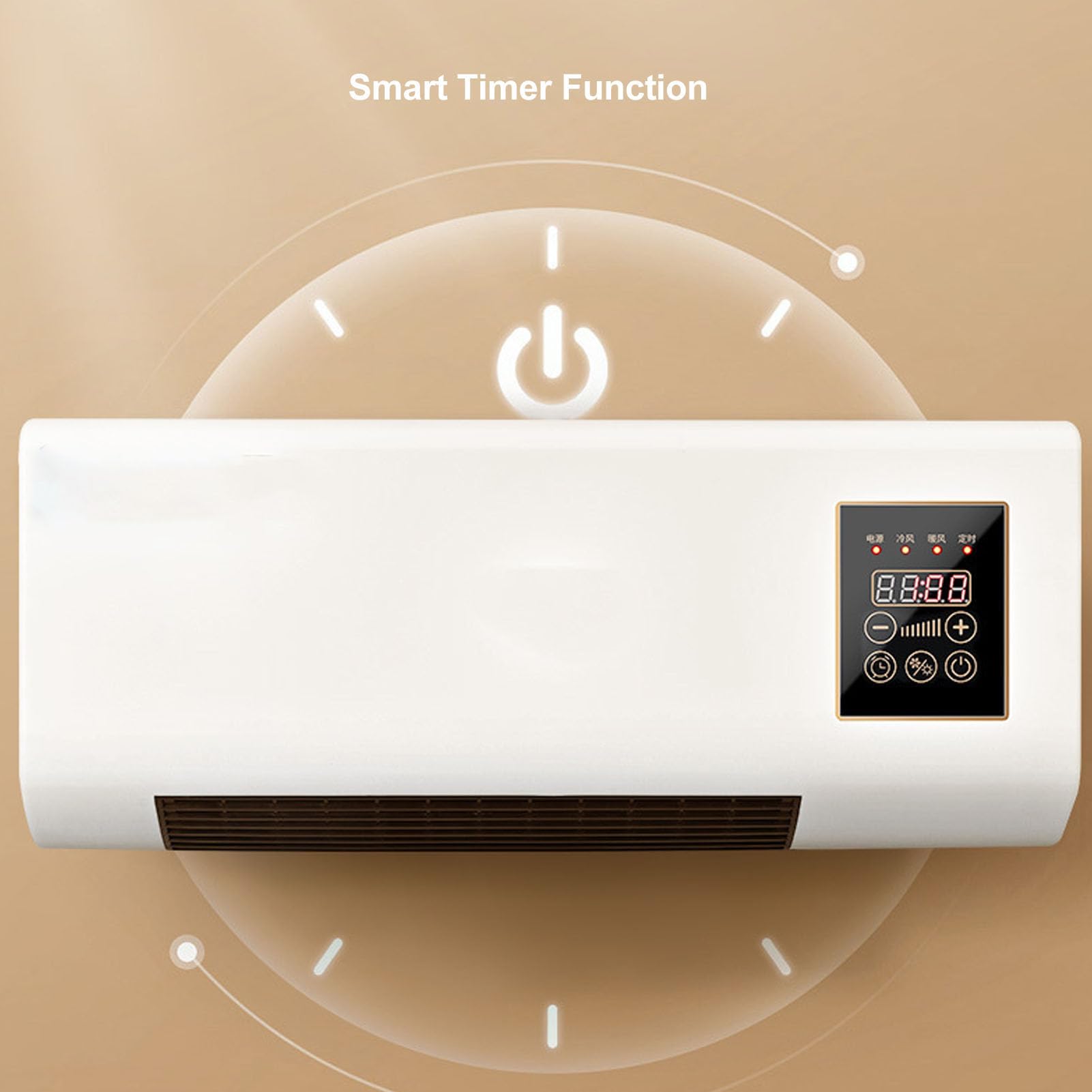 Portable Wall Mounted AC Heater Combo - Dual Function Cooling & Heating Fan for Bathroom, Bedroom, Office | Energy Efficient Small Air Conditioner with Remote Control | Perfect for Summer Cooling & Winter Warmth