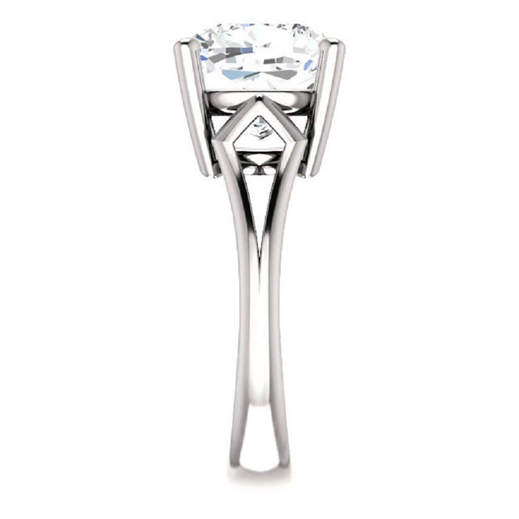 5.00Ct Cushion Cut Forever One Moissanite Solitaire Ring - 925 Sterling Silver Engagement Ring for Women - Perfect Wedding Gift, Anniversary Present & Everyday Luxury Jewelry - Ideal for Proposals, Bridal Sets & Special Occasions