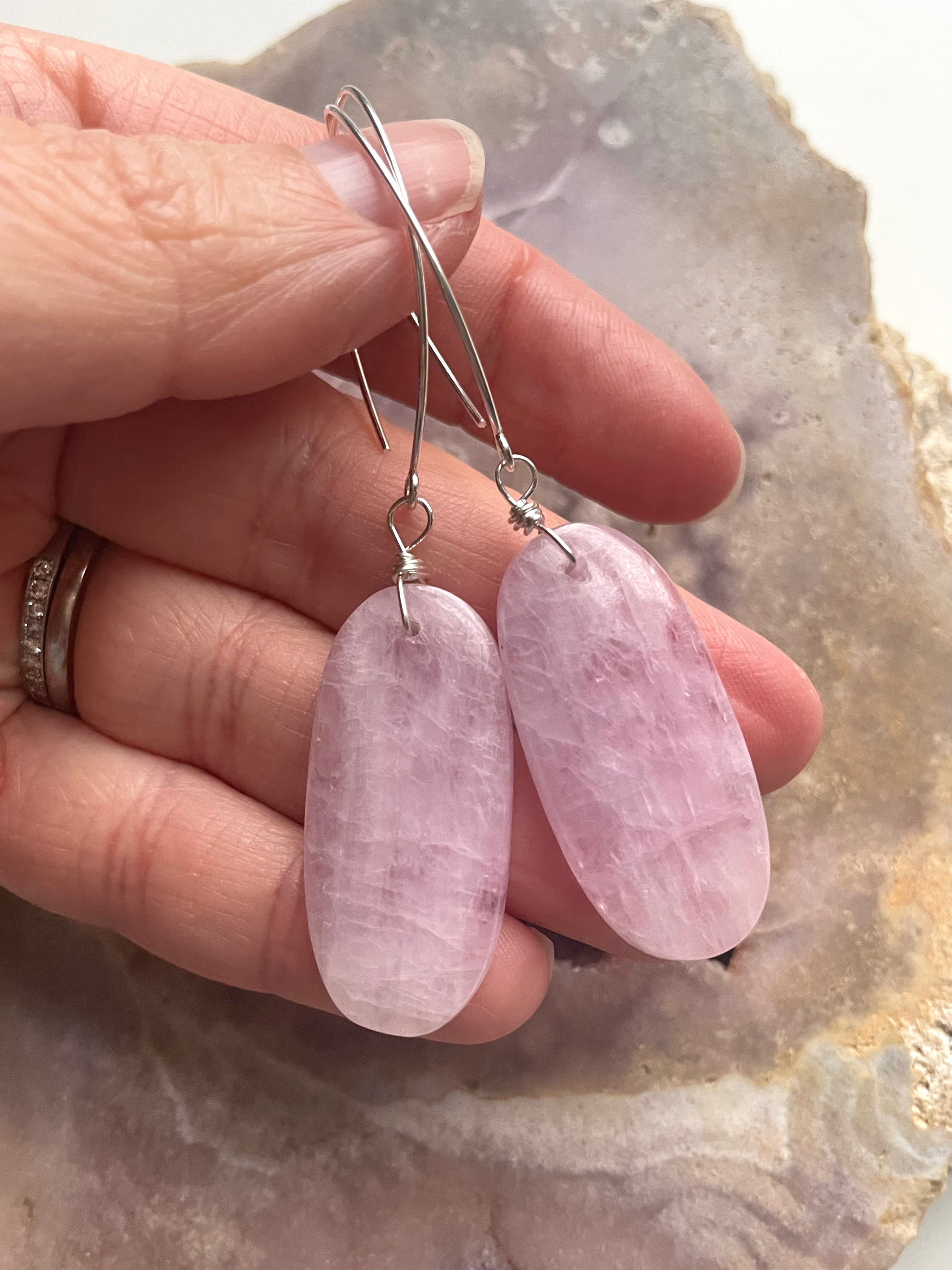 Stunning Kunzite Statement Earrings in Sterling Silver | Elegant Jewelry for Women | Perfect for Weddings, Parties & Special Occasions