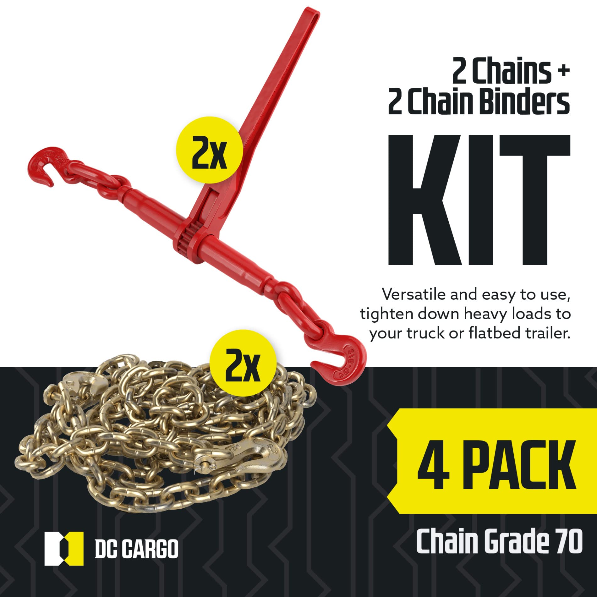 Heavy Duty DC Cargo Chain Binder Kit - 3/8