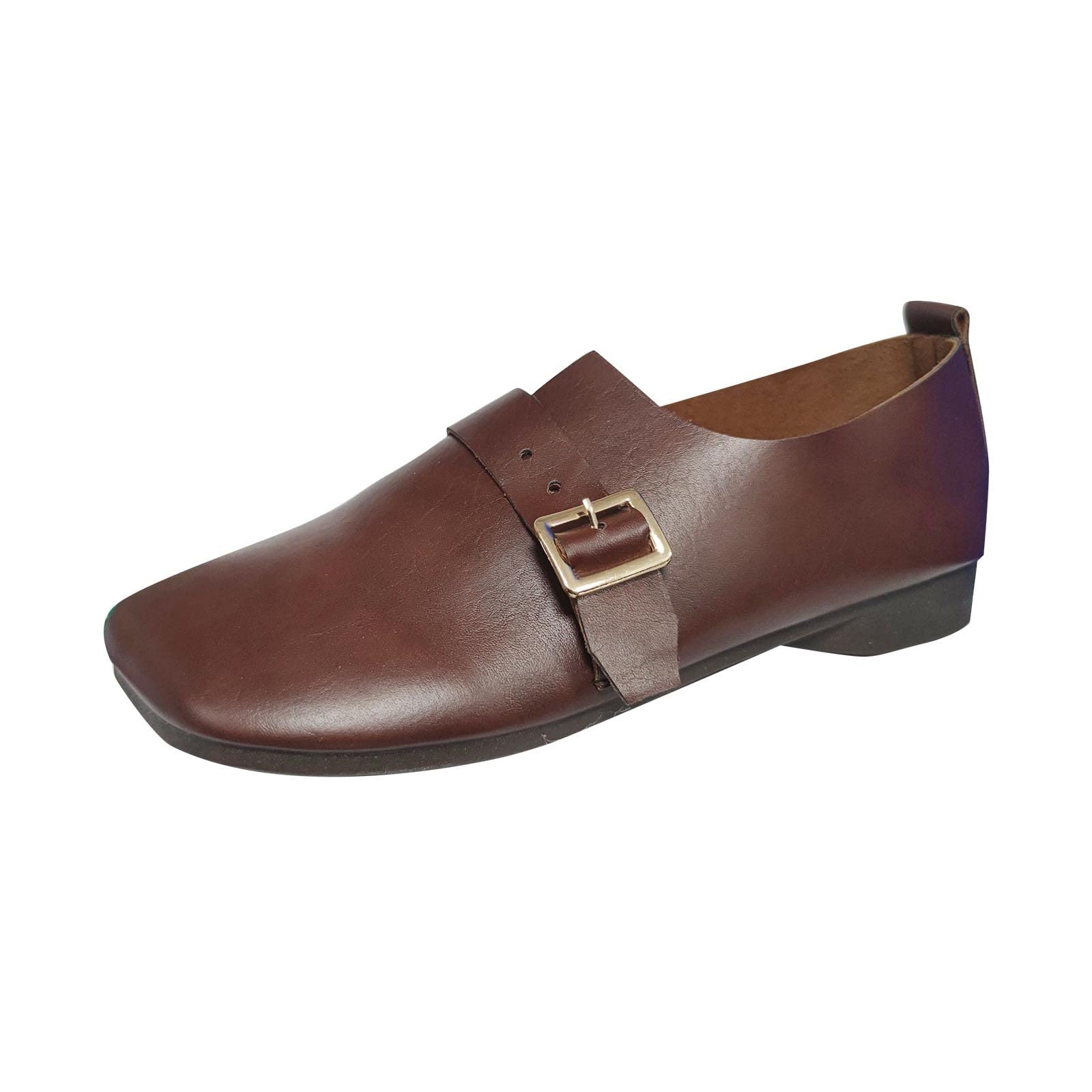 Women's Fashion Casual Flat Shoes with Buckle Design - Comfortable Toe Slip-On for Everyday Wear | Perfect for Work, Walking & Outfits