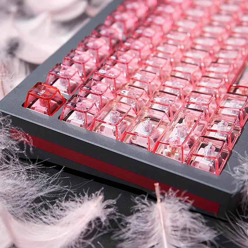 ACGAM Cherry Profile Transparent Keycaps Set - 129 Keys PBT Keycaps for Mechanical Keyboards - Perfect for Gaming, Typing & Office Use