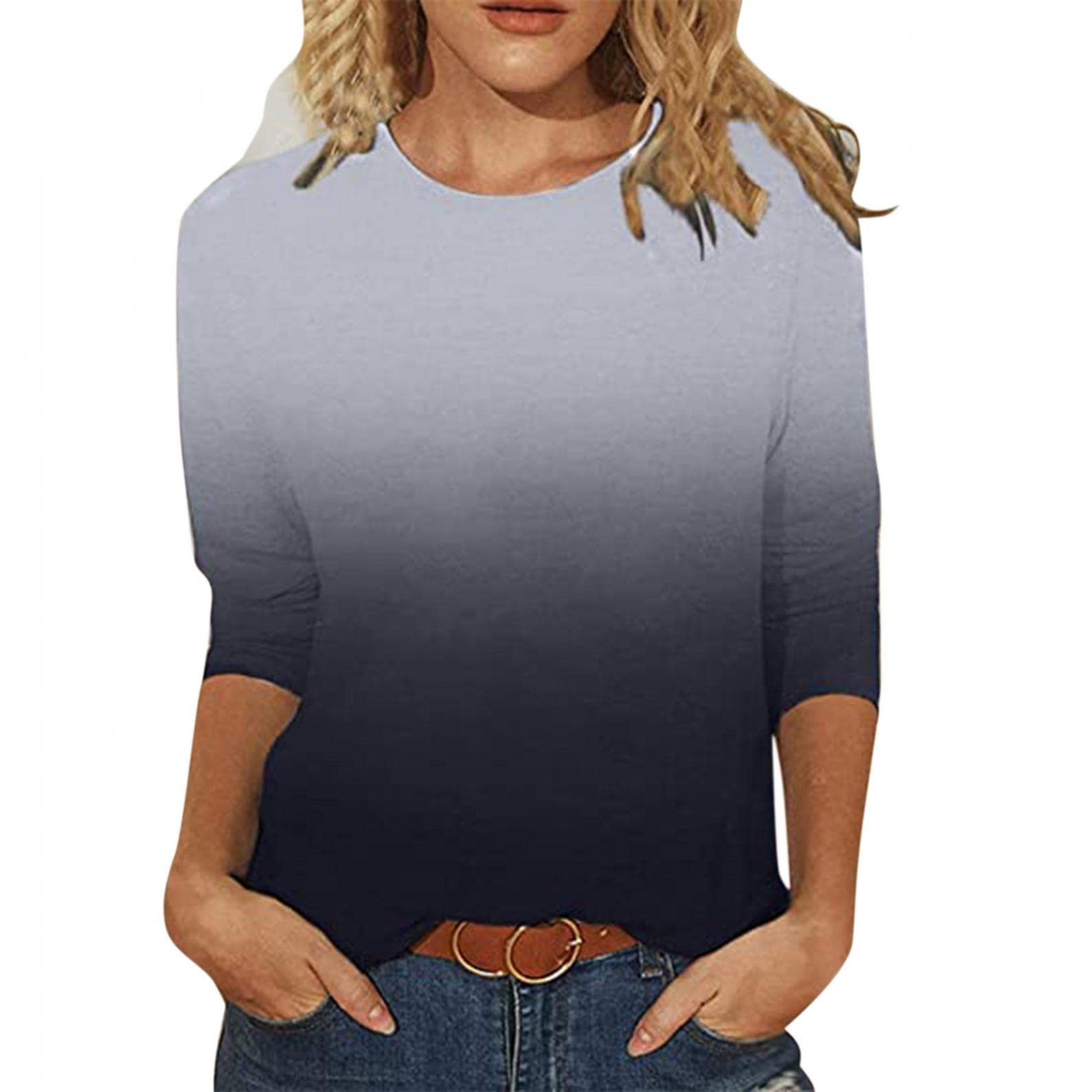 Gibobby Women's Summer Casual T-Shirts - Floral Print O-Neck Short Sleeve Blouse with Lace Trim, Loose Fit Comfort Top for Everyday Wear | Perfect for Beach Outings, Weekend Brunch & Summer Vacations