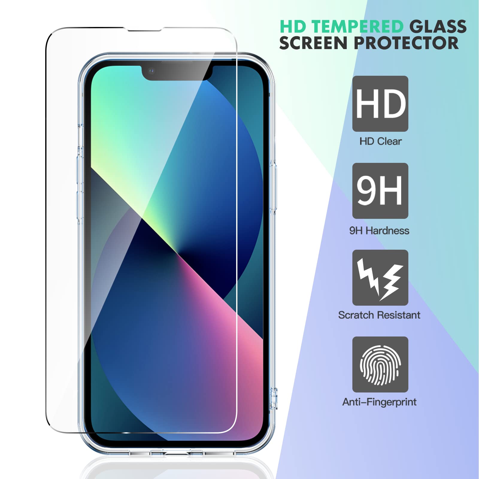 20 Stylish Patterns Slim Soft TPU Shockproof iPhone 13 Pro Case with Screen Protector - Durable Protection for Everyday Use, Work & Travel