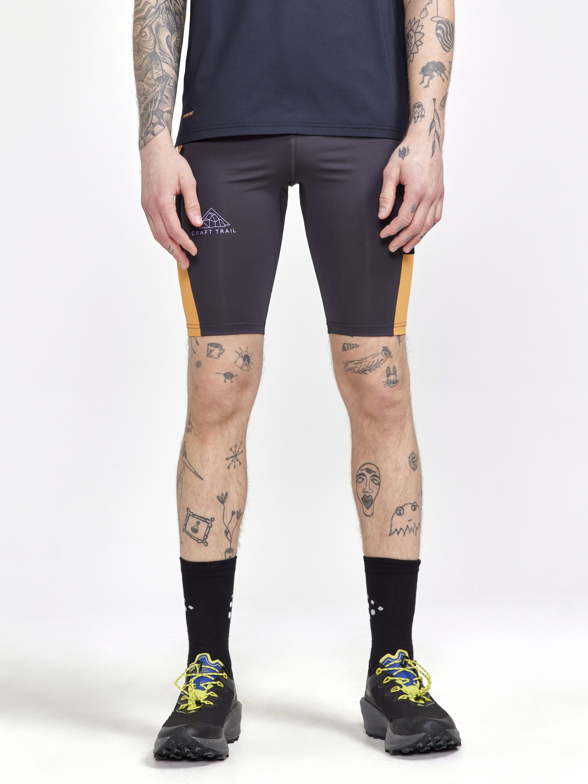 Men's PRO Trail Running Short Tights - Lightweight Breathable Quick-Dry Workout Shorts for Hiking, Gym & Outdoor Activities