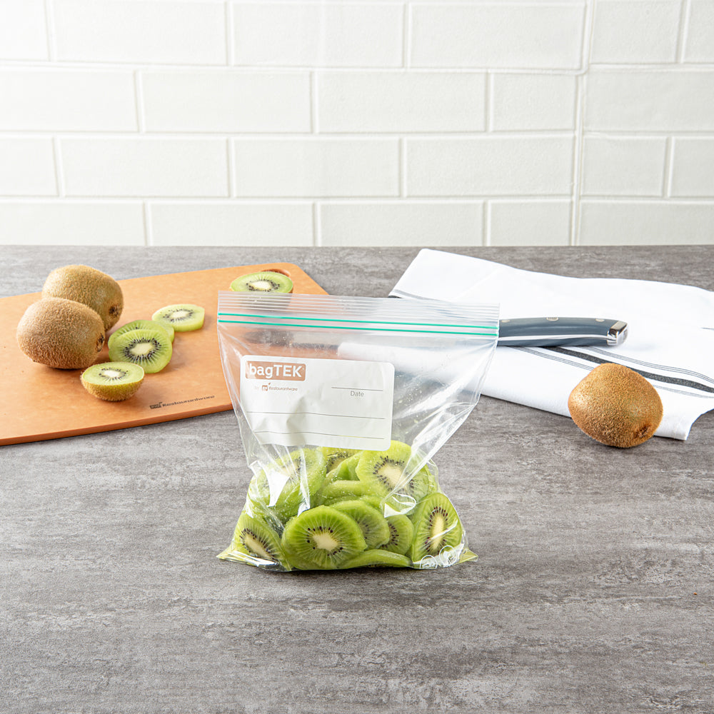 BPA Free 1 Quart Clear Plastic Storage Bags with Double Zipper & Write-On Label - 7.5x7 Inches, 25 Count Box - Perfect for Food Storage, Crafts & Organization