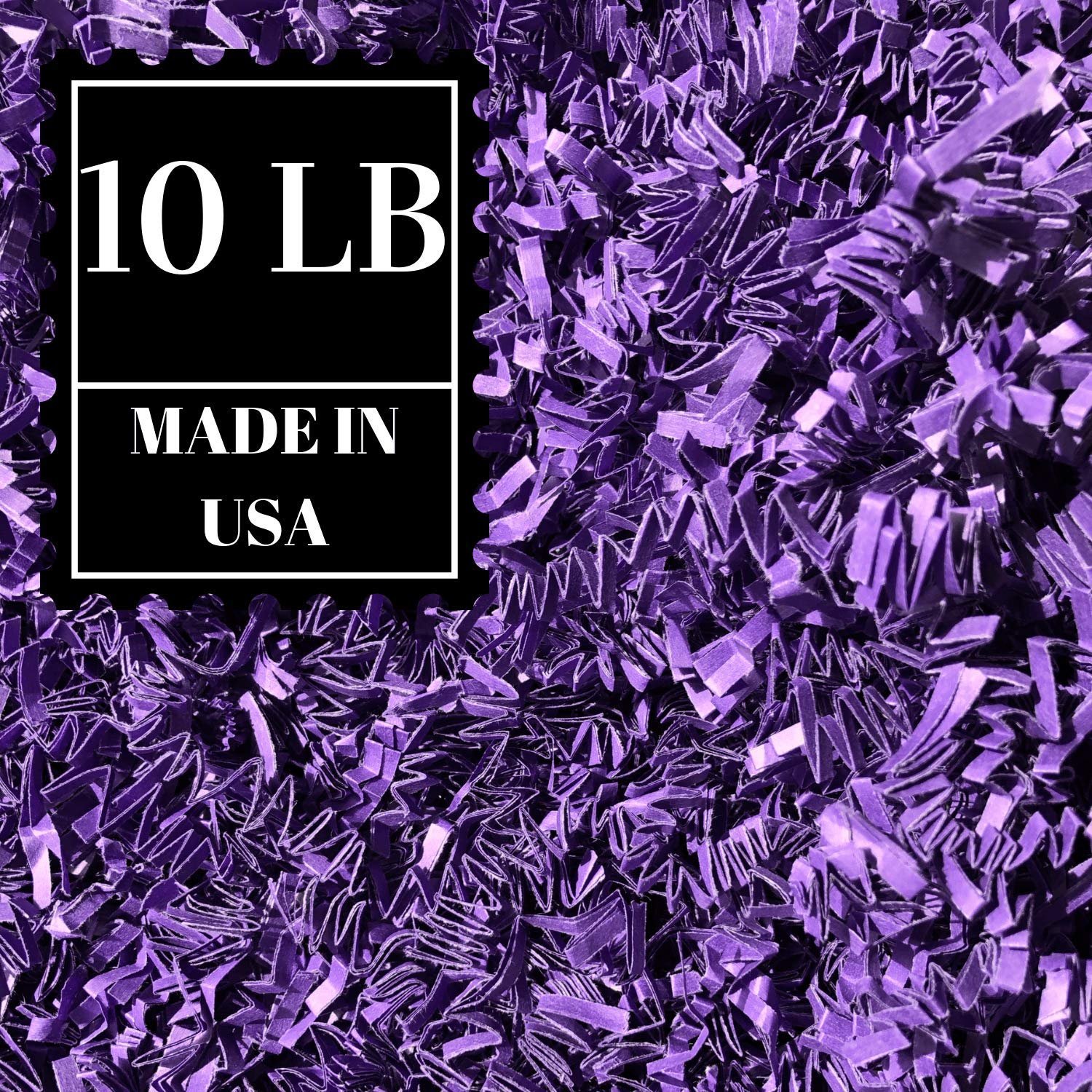 Mrs Fizz Crinkle Cut Paper Shred - 10 LB Bulk Packing Filler for Gift Baskets, Boxes & Party Decorations - Vibrant Purple Color for Birthdays, Weddings & Special Occasions