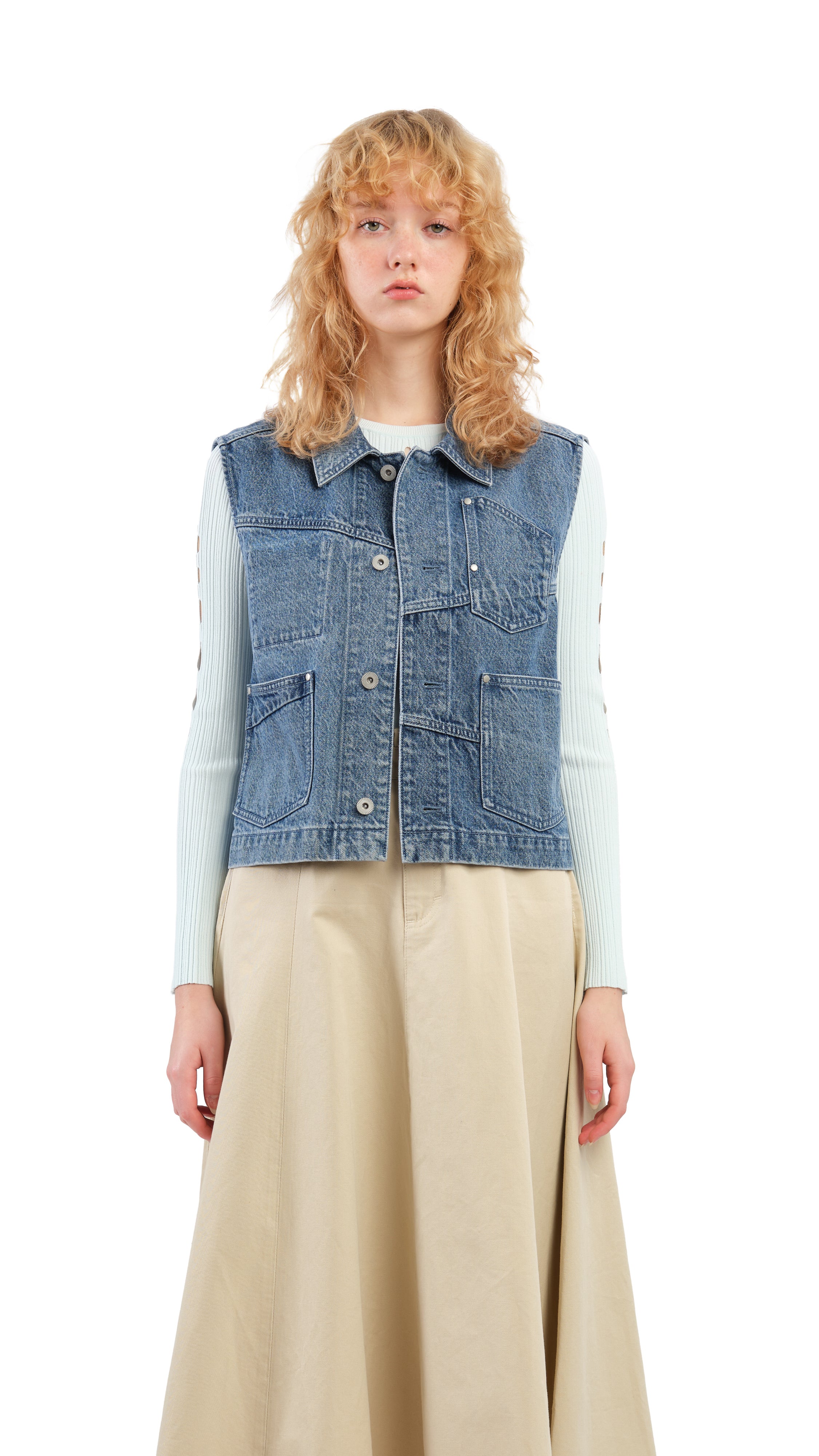Vintage Reconstructed Denim Vest for Women & Men - Distressed Denim Jacket with Unique Patches - Perfect for Streetwear, Music Festivals & Casual Outfits