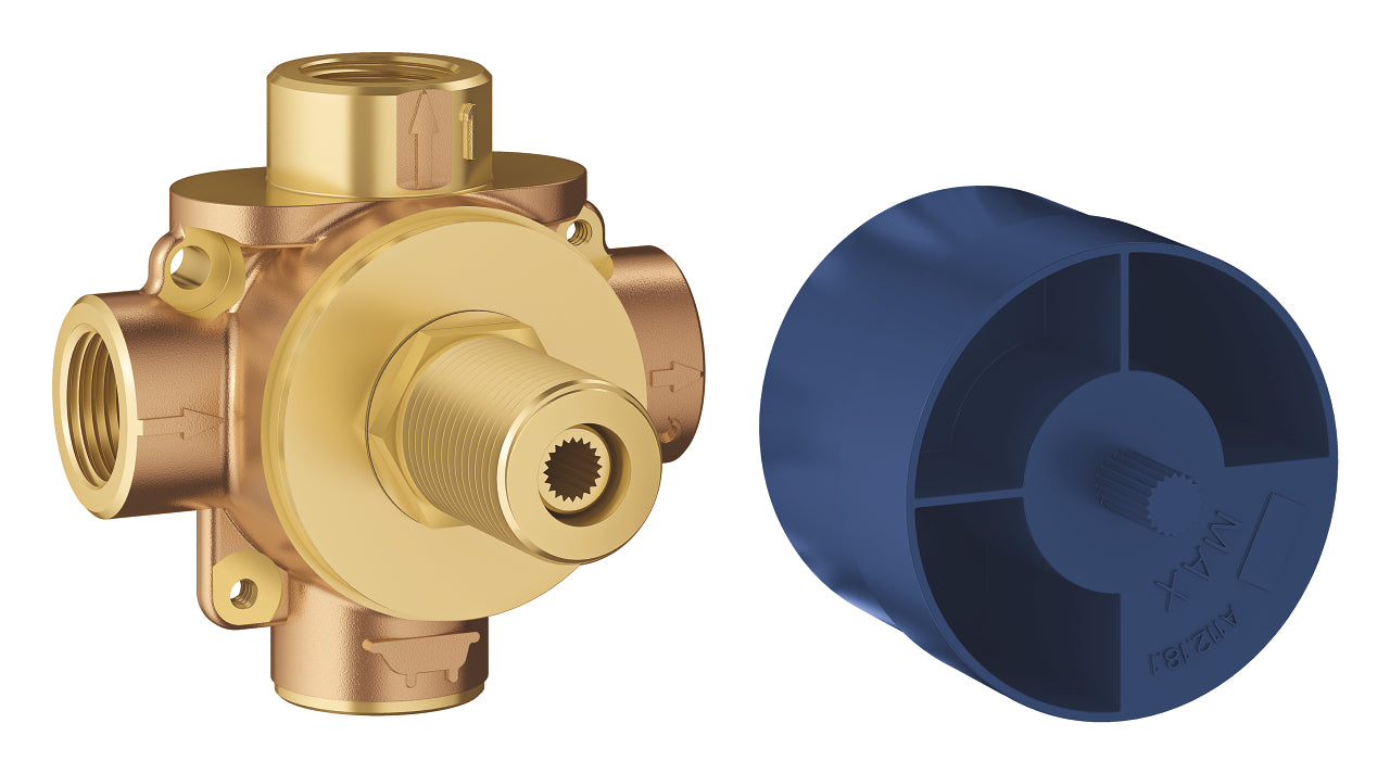 Grohe 3-Way Diverter Rough-In Valve 29903000 - Perfect for Shower Systems, Bathroom Renovations & Plumbing Installations