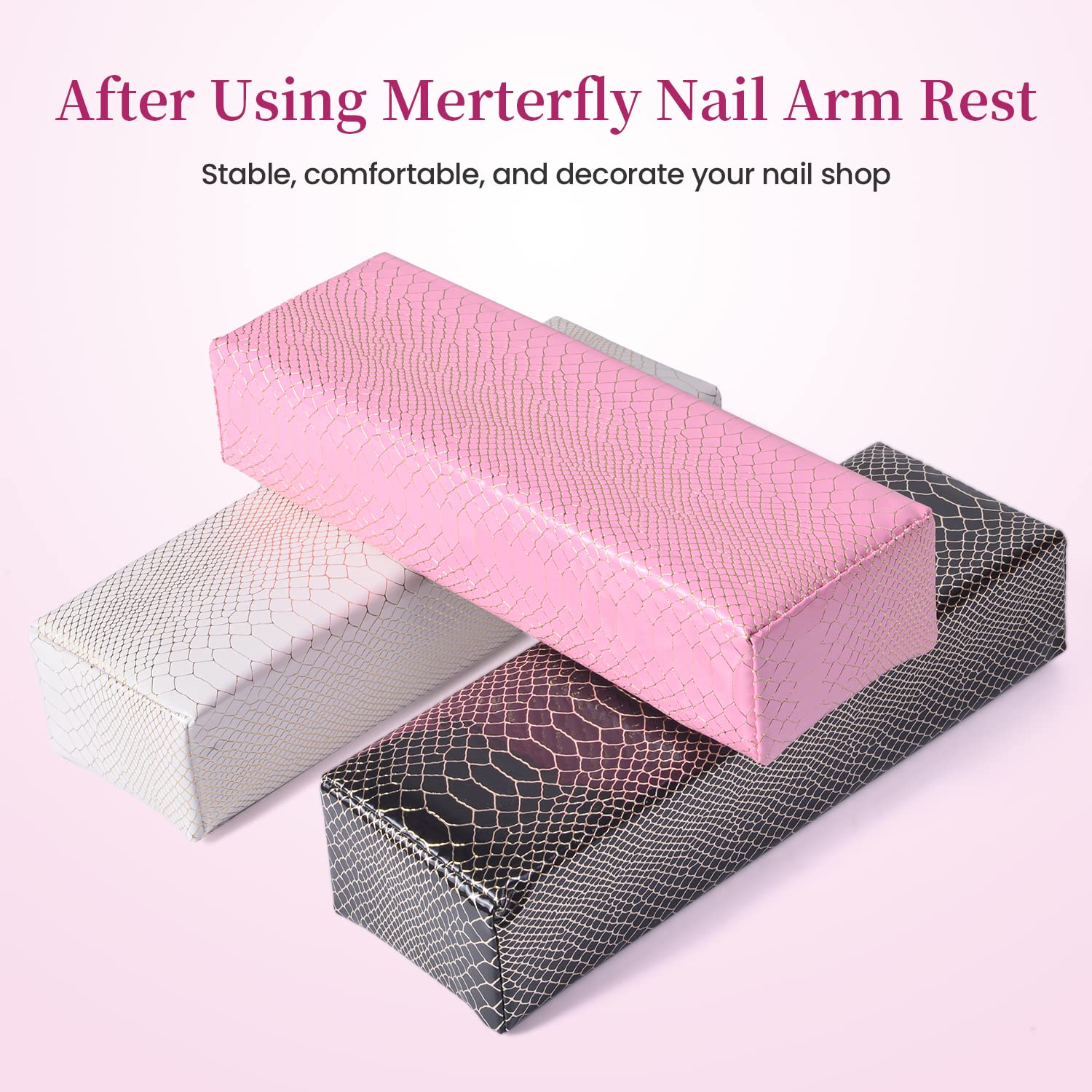 Professional Nail Tech Arm Rest - Easy to Clean PU Leather Hand Rest Cushion Holder for Acrylic Nails | Waterproof, Soft & Sturdy Design | Perfect for Salon, Home Manicures & Nail Art (Black)