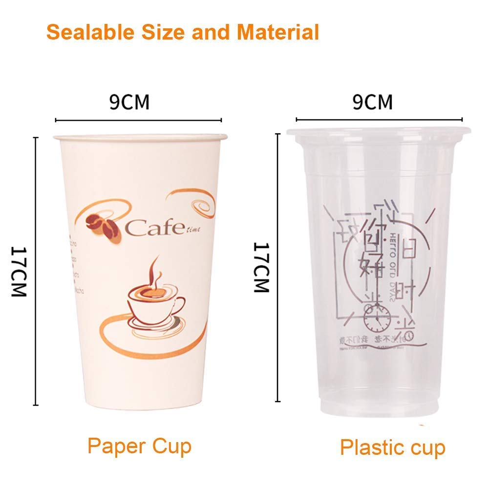 220V 270W Semi-Automatic Electric Sealing Machine for Plastic Cups - Coffee, Milk Tea & Smoothies Sealer (300 Cups/Hour) | Perfect for Bubble Tea Shops, Cafés & Drink Businesses
