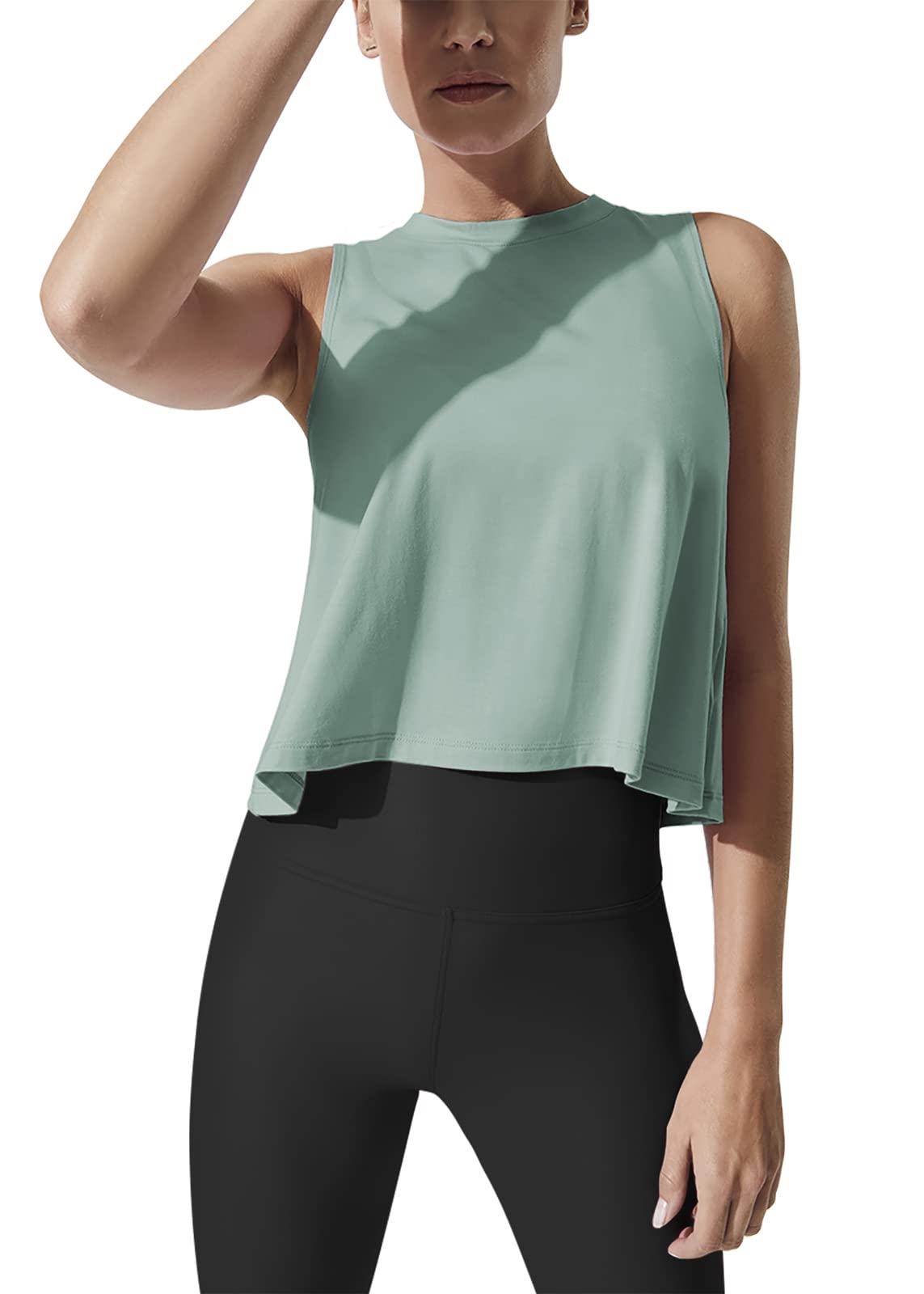 Women's Mippo Crop Tops - Breathable Workout Shirts & Flowy Athletic Tank Tops for Yoga, Running, Gym & Summer Outfits
