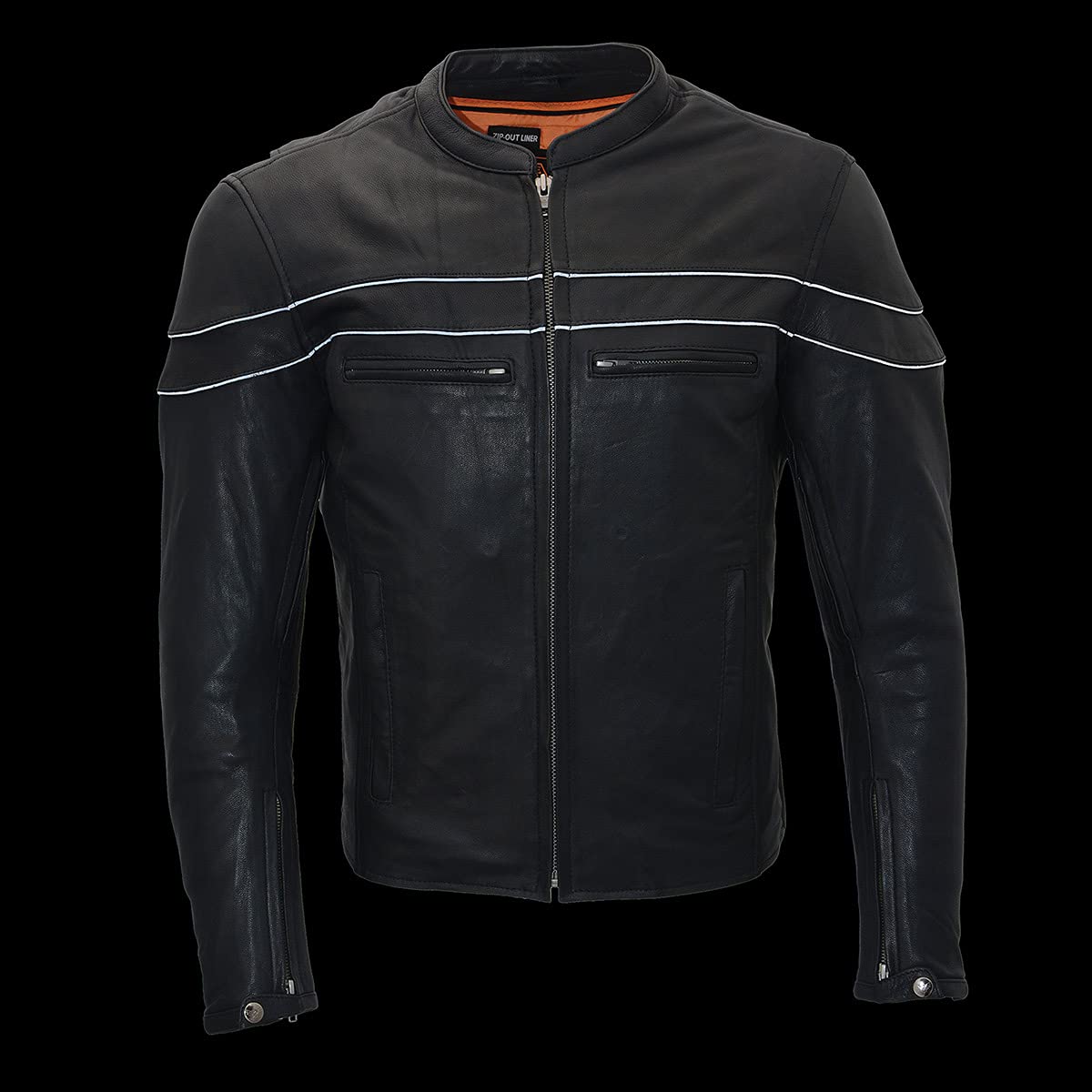 Milwaukee Leather ML1408 Men's Black 'Savage' Sporty Crossover Leather Jacket - Premium Biker Jacket for Motorcycle Riding & Casual Wear