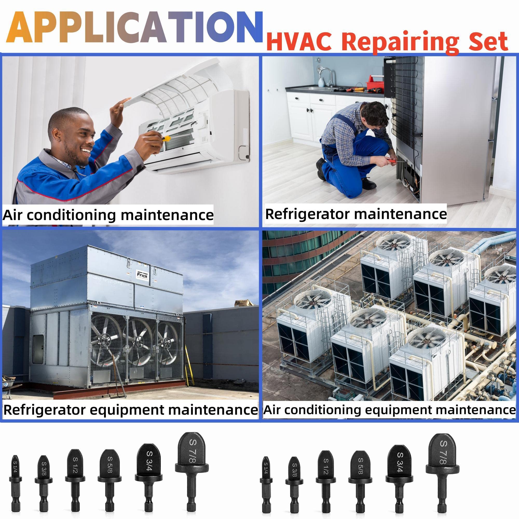 12Pcs HVAC Repair Kit - Manual Pipe Swage Tool with Tube Expander & Boring Drill Bits (1/4