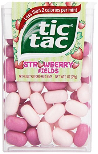 Tic Tac Fresh Breath Mints - Strawberry Flavor, 1 Ounce (12 Count Pack) | Portable Breath Fresheners for Office, Travel & Everyday Use