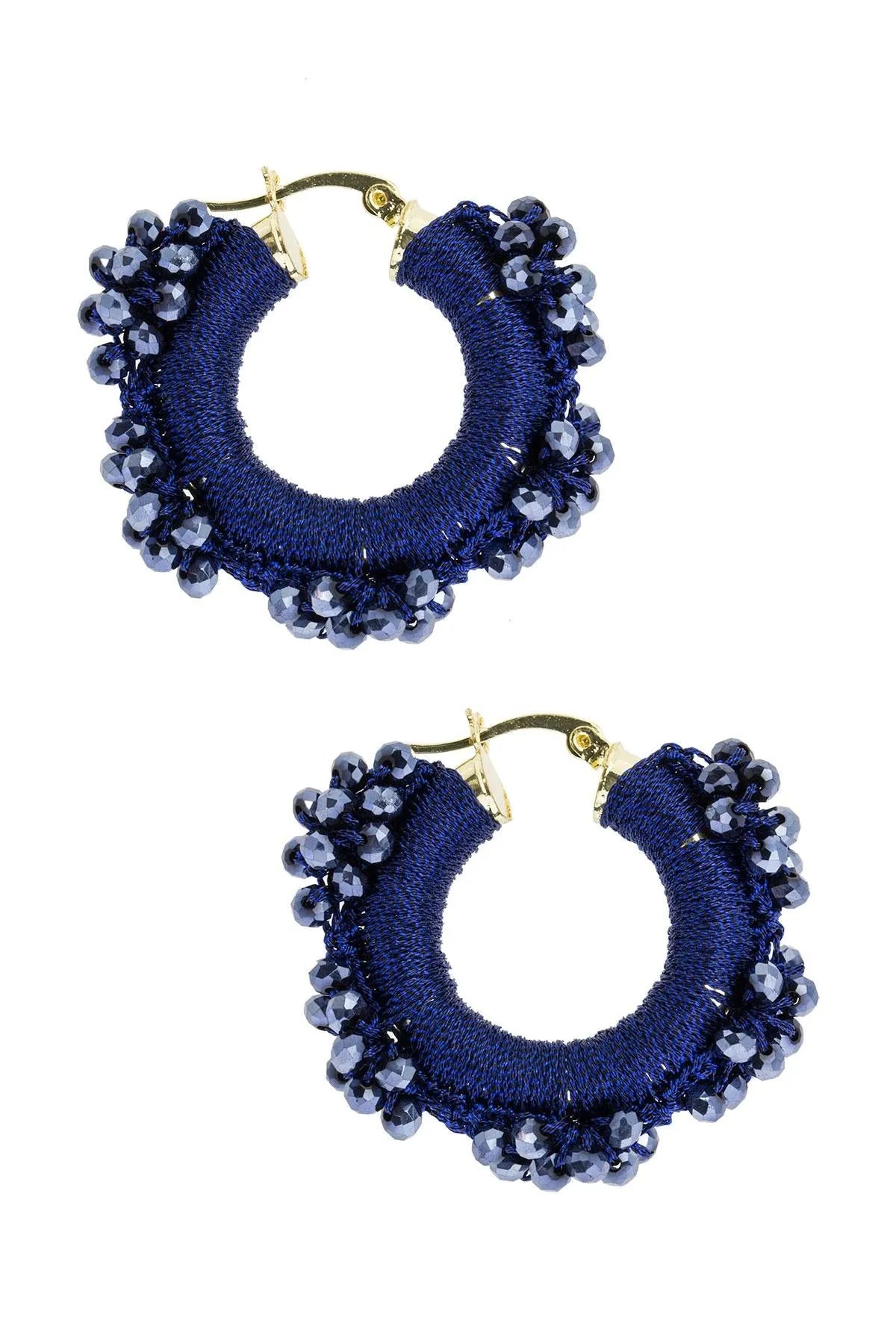 Royal Redux Beaded Hoop Earrings for Women - Elegant Gold-Tone Statement Jewelry - Perfect for Parties, Weddings & Everyday Wear