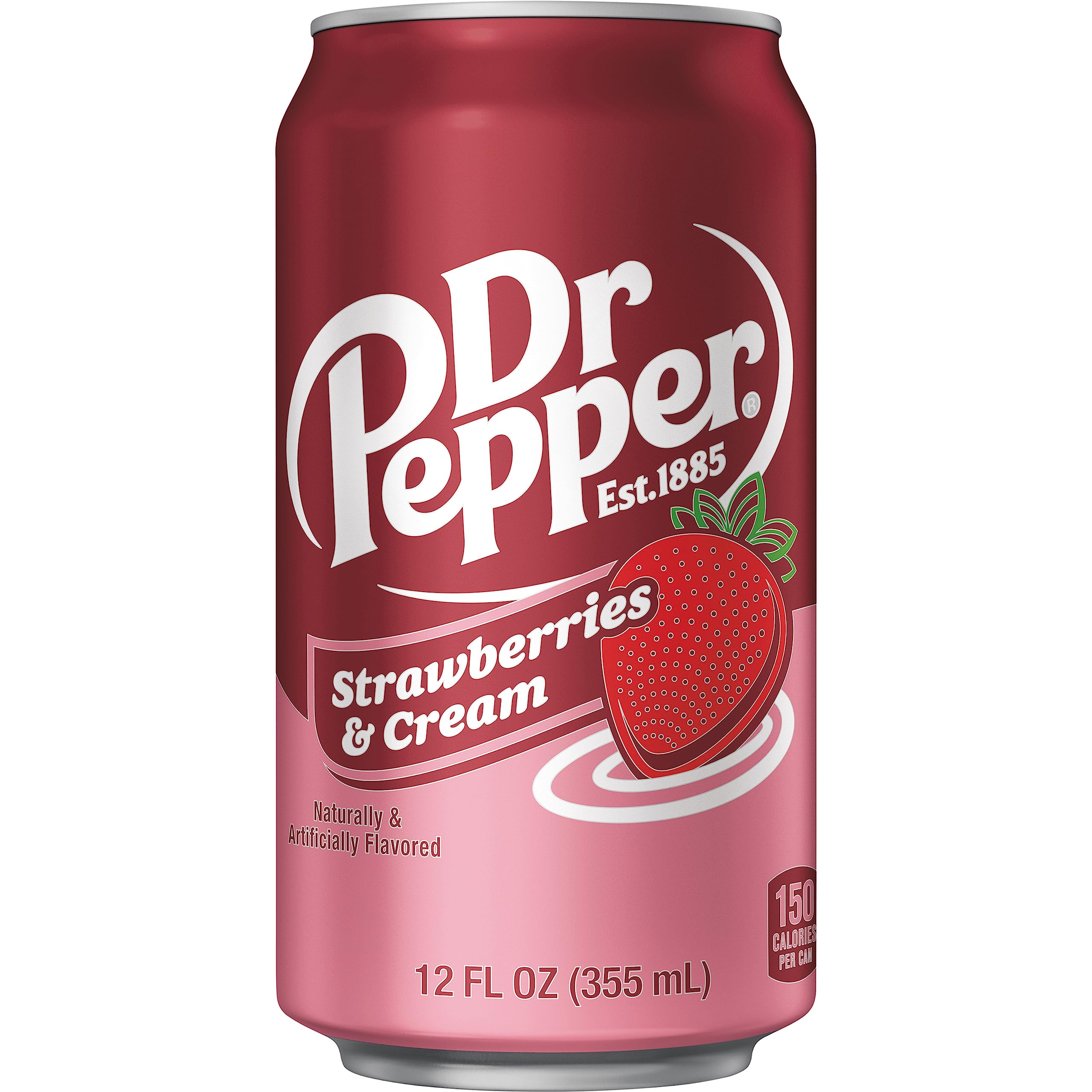Dr Pepper Strawberries and Cream Soda - 12 Pack (12 fl oz Cans) | Refreshing Creamy Strawberry Flavor | Perfect for Parties, BBQs & Summer Refreshment