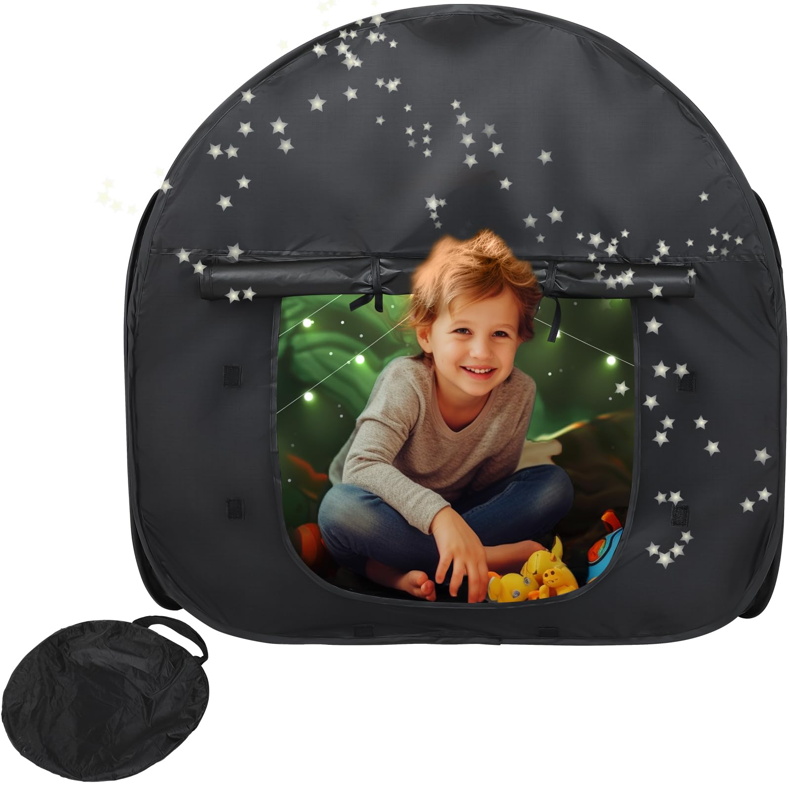 FAHKNS Kids Sensory Tent - Portable Pop-Up Blackout Play Tent for Relaxation & Calming - Lightweight Travel Tent with Carry Bag - Ideal for Children with Autism, ADHD, SPD & Anxiety - Perfect for Bedrooms, Classrooms & Therapy Rooms